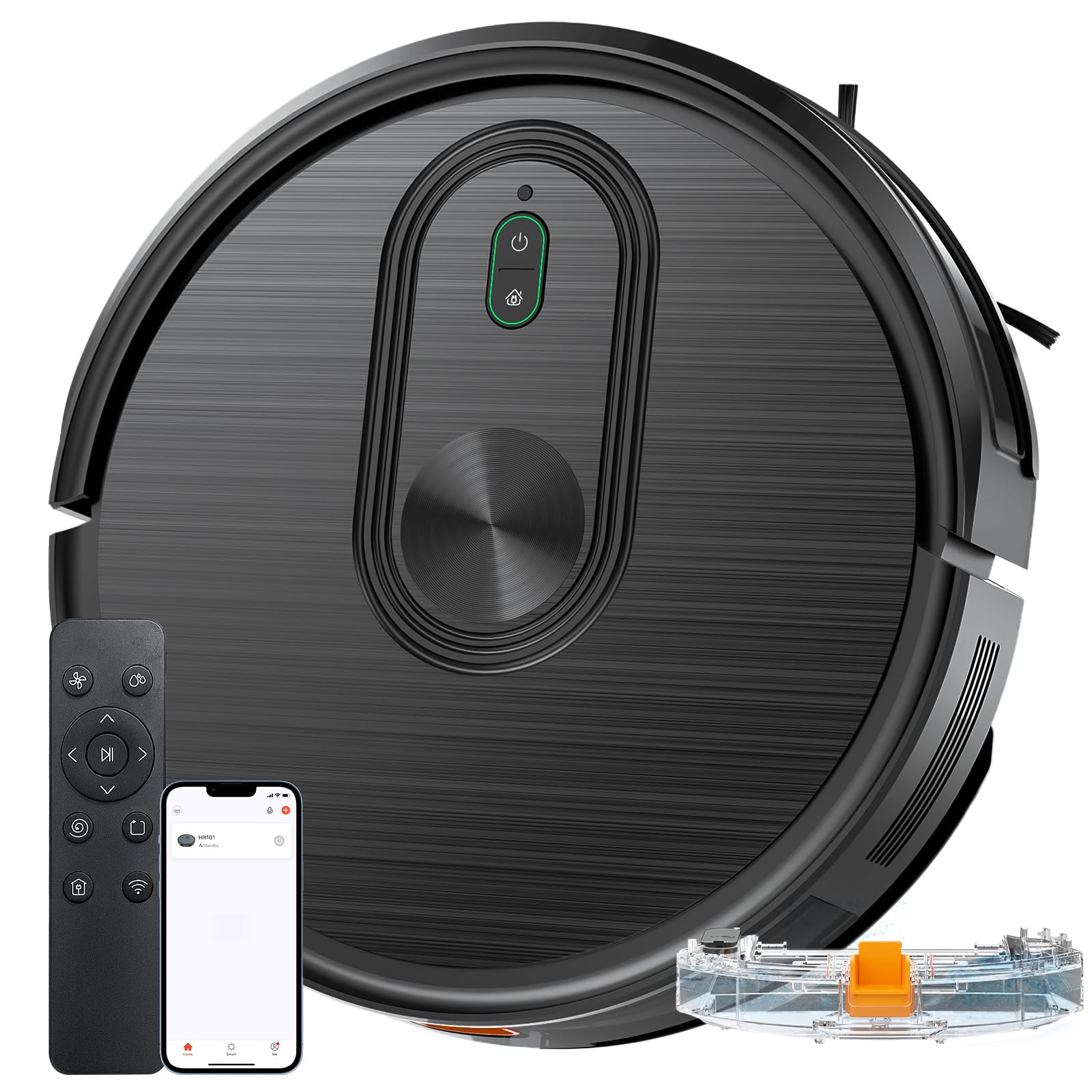 Robot Vacuum and Mop Combo, 2 in 1 Mopping Robotic Vacuum with Schedule, App/Bluetooth/Voice, Max Suction 3200Pa, Self-Charging Robot Vacuum Cleaner, Slim, Ideal for Pet Hair, Hard Floor, Carpet