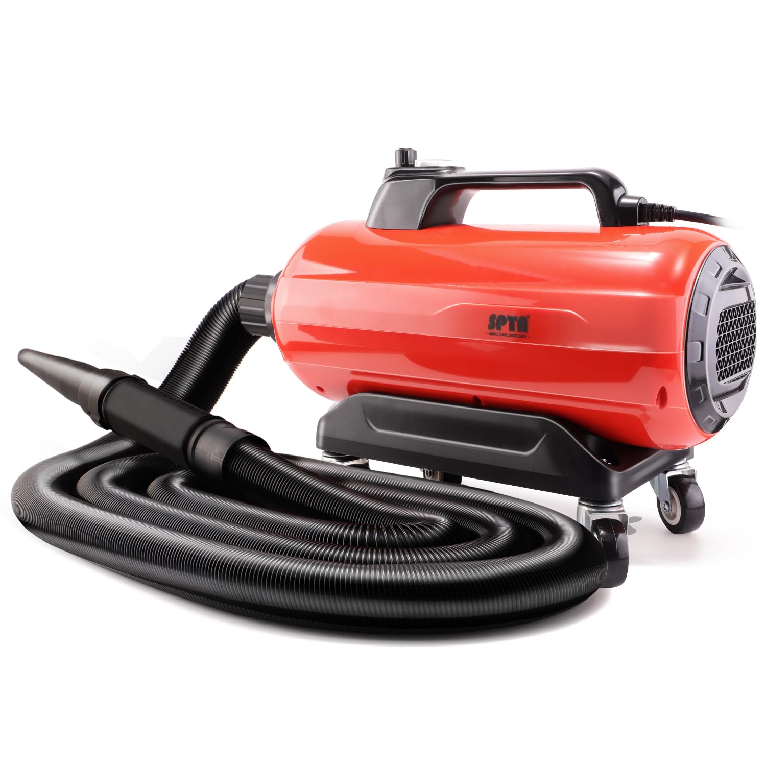 SPTA Air Cannon Car Dryer Blower, 3000W Auto Car Wash Dryer, Air Cannon Car Dryer with 4 Wheels&30-Foot Flexible Hose, Filtered Car Air Dryer, Drying for Car Wash Water Drying, Dusting -S Series Item