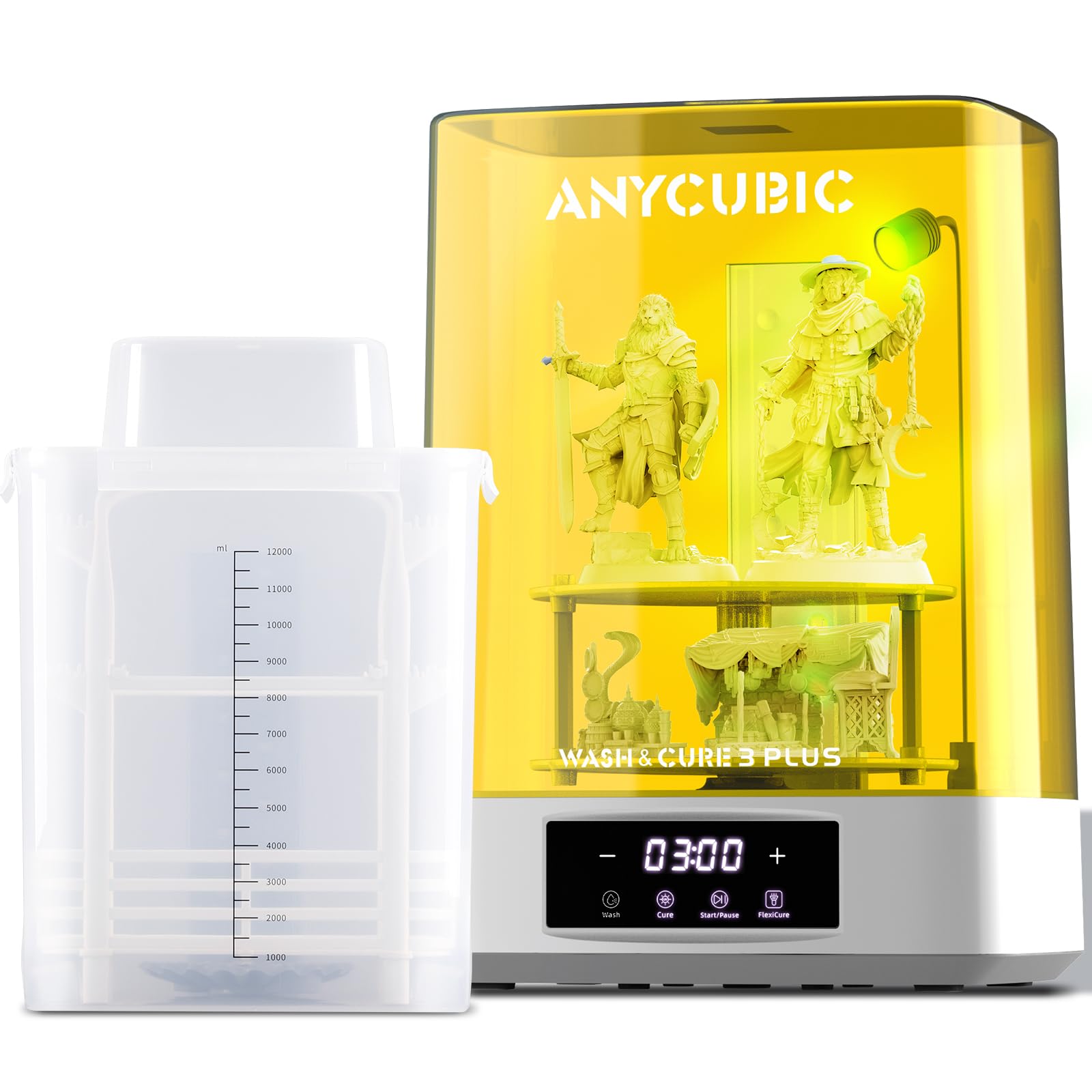 ANYCUBIC Wash & Cure Plus 3.0, Large Size for Anycubic Mono M5s LCD MSLA SLA 3D Printer, Powerful Curing Light, Improved IPA Usage, Cleaning Volume 8.97''x5.03''x10.23''