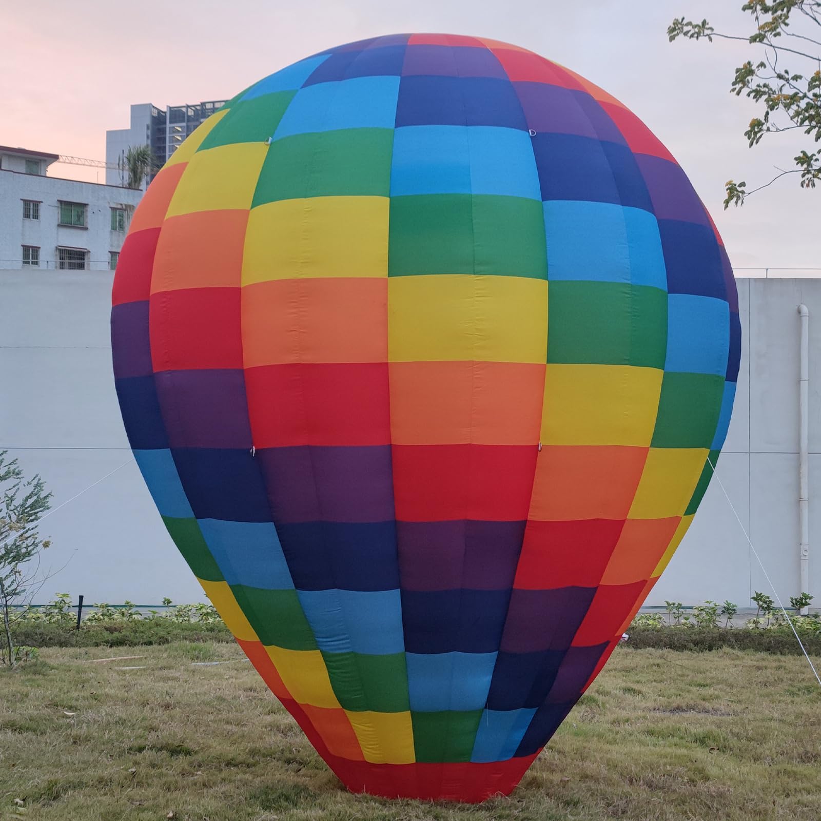 13FT Hot Air Balloon Decoration with Build in Fan for Inflatable and Easy to Set Up - Suitable for Birthday Party, Wedding, Festival Decoration,Rainbow color.