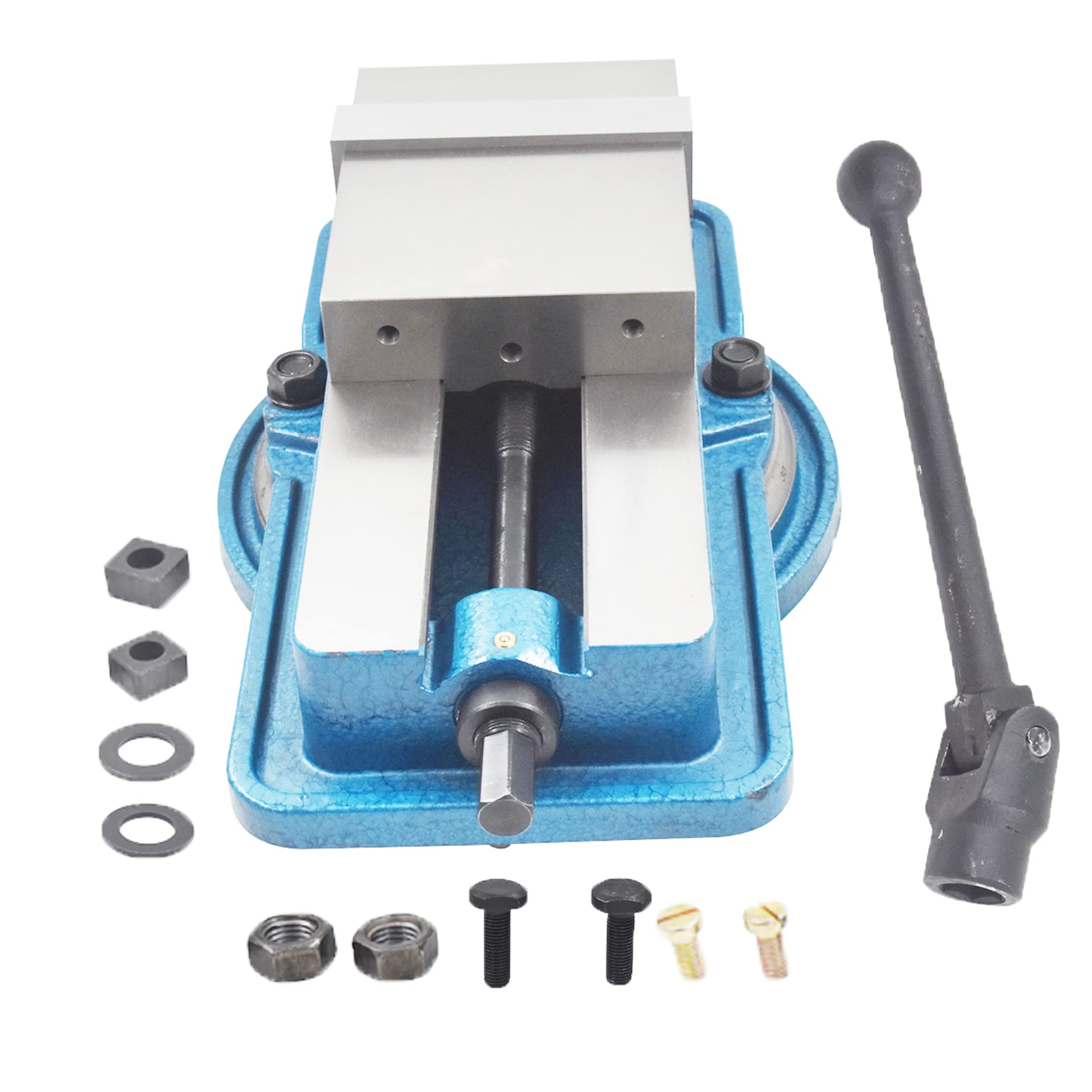 kimllier 6 Inch Heavy Duty Accuracy Milling Machine Vise Ductile Iron Accuracy Lock Down Vise with 360 Degree Swiveling Base Fit for Finishing Milling Machines Drilling Machines Accuracy Parts