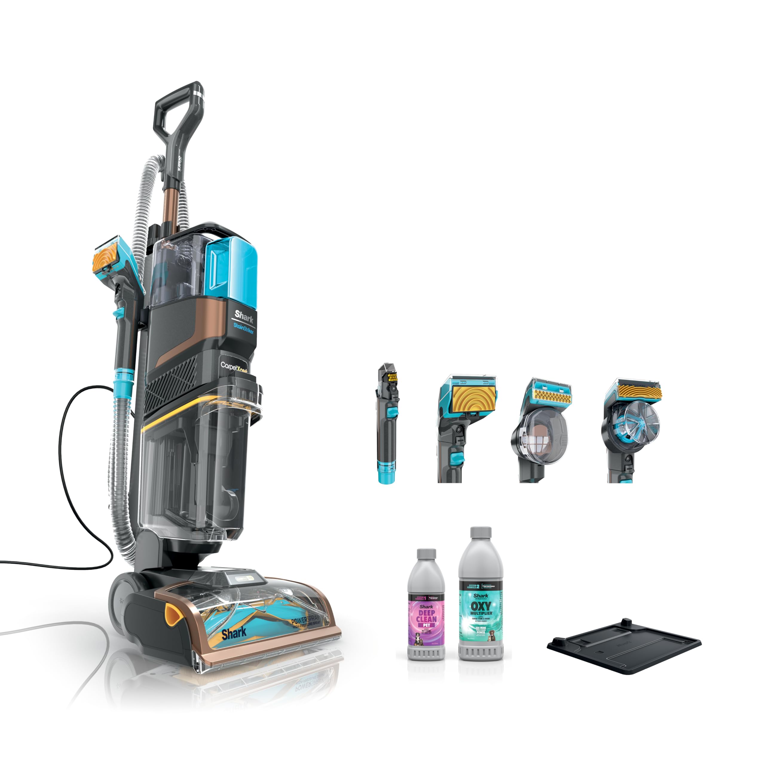 Shark CarpetXpert HairPro with StainStriker, Upright Carpet Cleaner machine, Rug and Upholstery Cleaner, Tough Stain & Odor Remover, Hair Pickup, Shampooer, EX301
