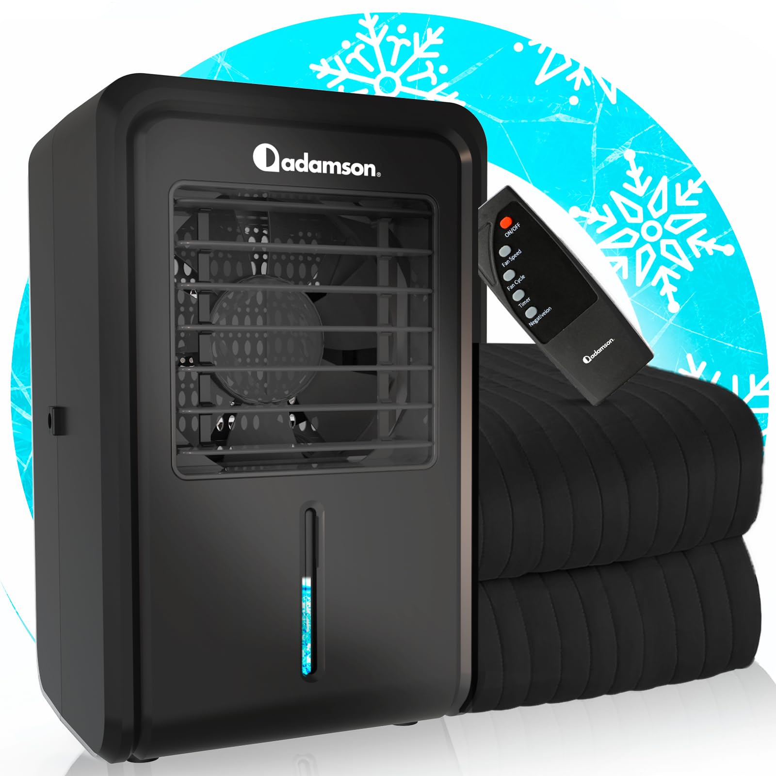 Adamson B10 Midnight Bed Cooling System - Twin 75” L x 39” W - New - 100% Cotton Mattress Cooling Bed Pad for Night Sweats - Water Bed Cooler Ideal for Hot Sleepers - 5-Year Assurance