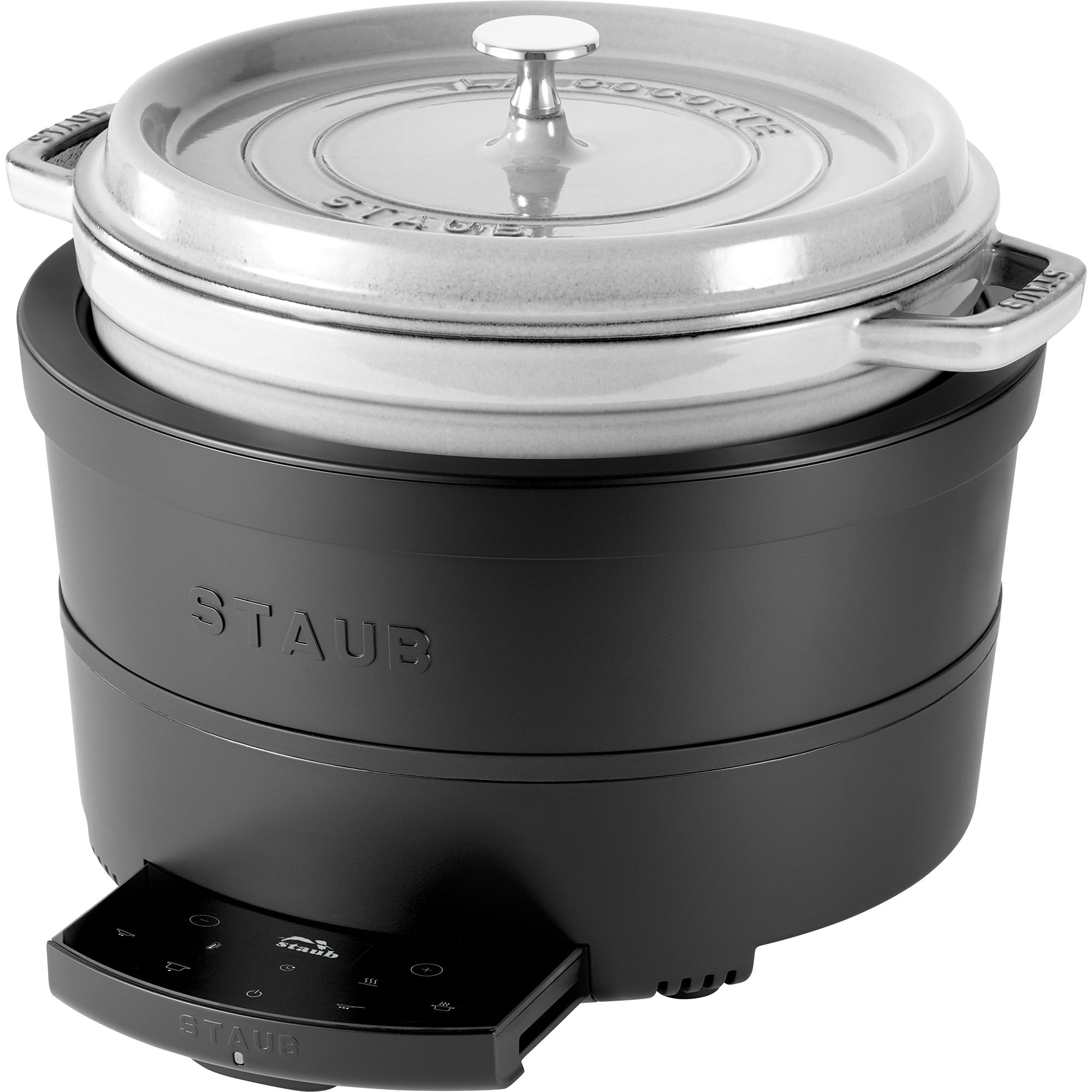 Staub Precision Induction Multi Cooker: Braise, Brown, Steam, Slow Cook and Warm with your Staub Dutch Oven, Matte Black, Dutch Oven Sold Separately