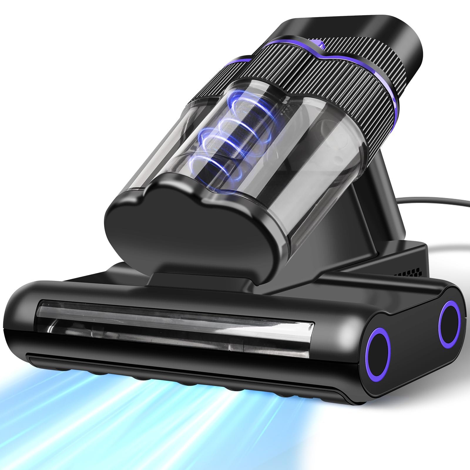 DAVANPAL Mattress Vacuum Cleaner,Handheld Bed Vacuum with UV-C Light,16Kpa Suction & 30000 RPM Dual Drum Brushes,Hot Air & Ultrasonic,500W Power Mattress Cleaner,Quickly Removes Dust&Pet Hair(Corded)