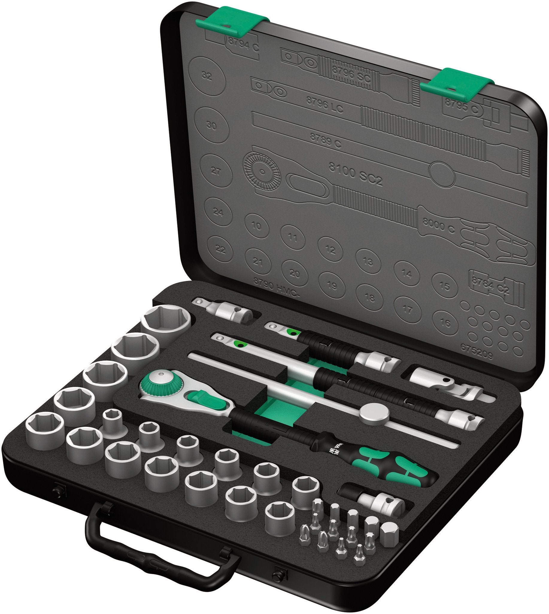 Wera 8100 SC 2-1/2-Inch 1/2-Inch Dr. Set 2, Multi-Color, Alloy Steel