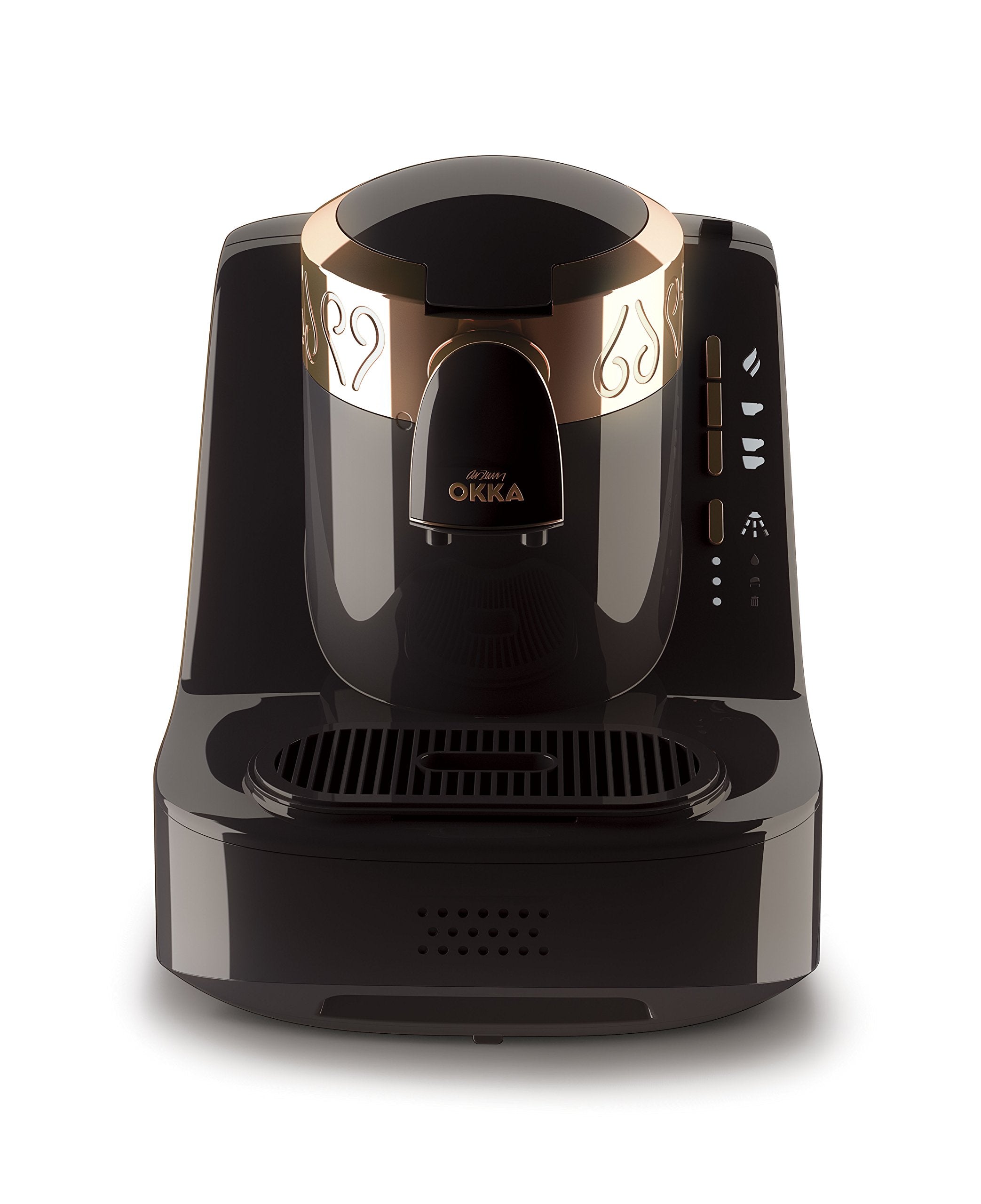 Arzum Okka Automatic Turkish/Greek Coffee Machine, USA 120V UL, Black/Copper (Gold)