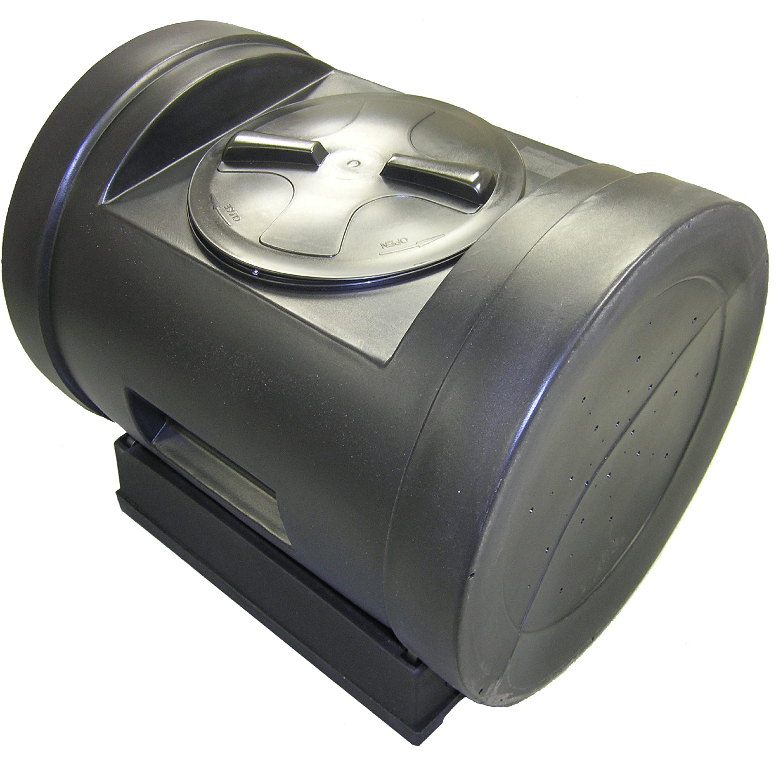 Good Ideas Plastic Outdoor 12 Cubic Foot Compost Wizard Tumbling Composter Storage Bucket with Recessed Carrying Handles, Black