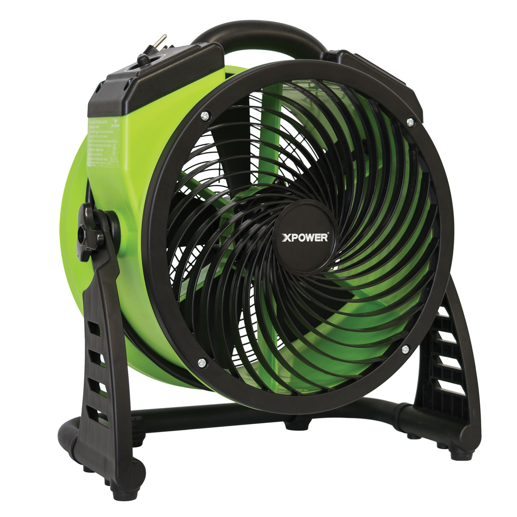 XPOWER FC-200 Heavy Duty Industrial High Velocity Whole Room Air Mover Air Circulator Utility Floor Fan, 4 Speeds, Timer, 13 inch, 1300 CFM