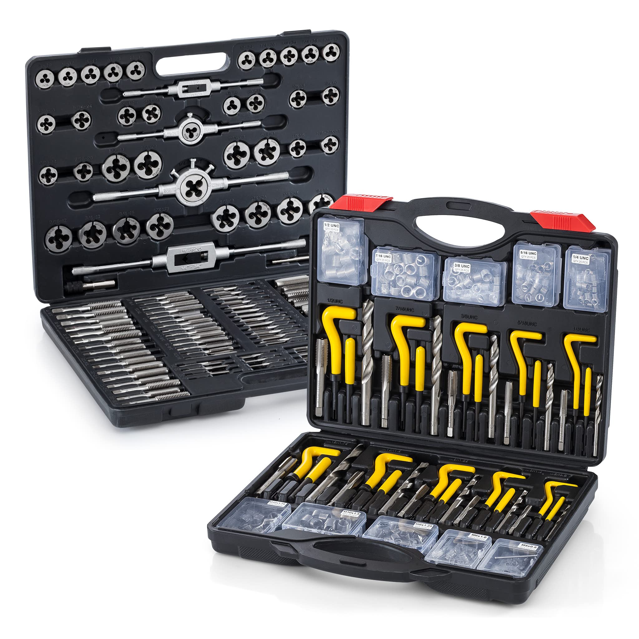 Segomo Tools Metric & SAE 261 Piece HSS Drill Thread Repair Kit & 110 Piece Tap & Die Tool Set Bundle - THREAD261-110MM
