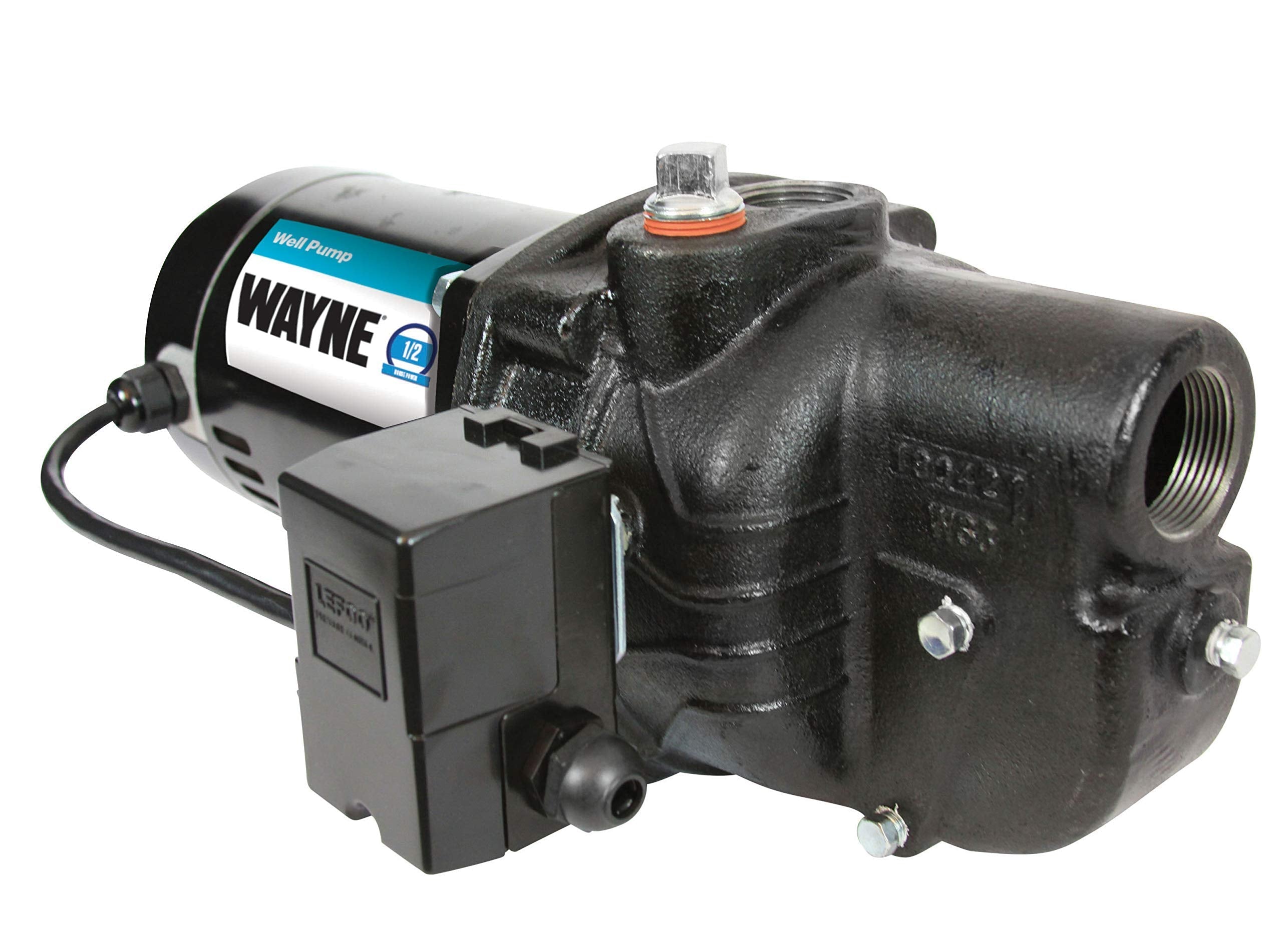 WAYNE SWS50-1/2 HP Cast Iron Shallow Jet Well Pump - Up to 375 Gallons Per Hour - Heavy Duty Shallow Well Pump