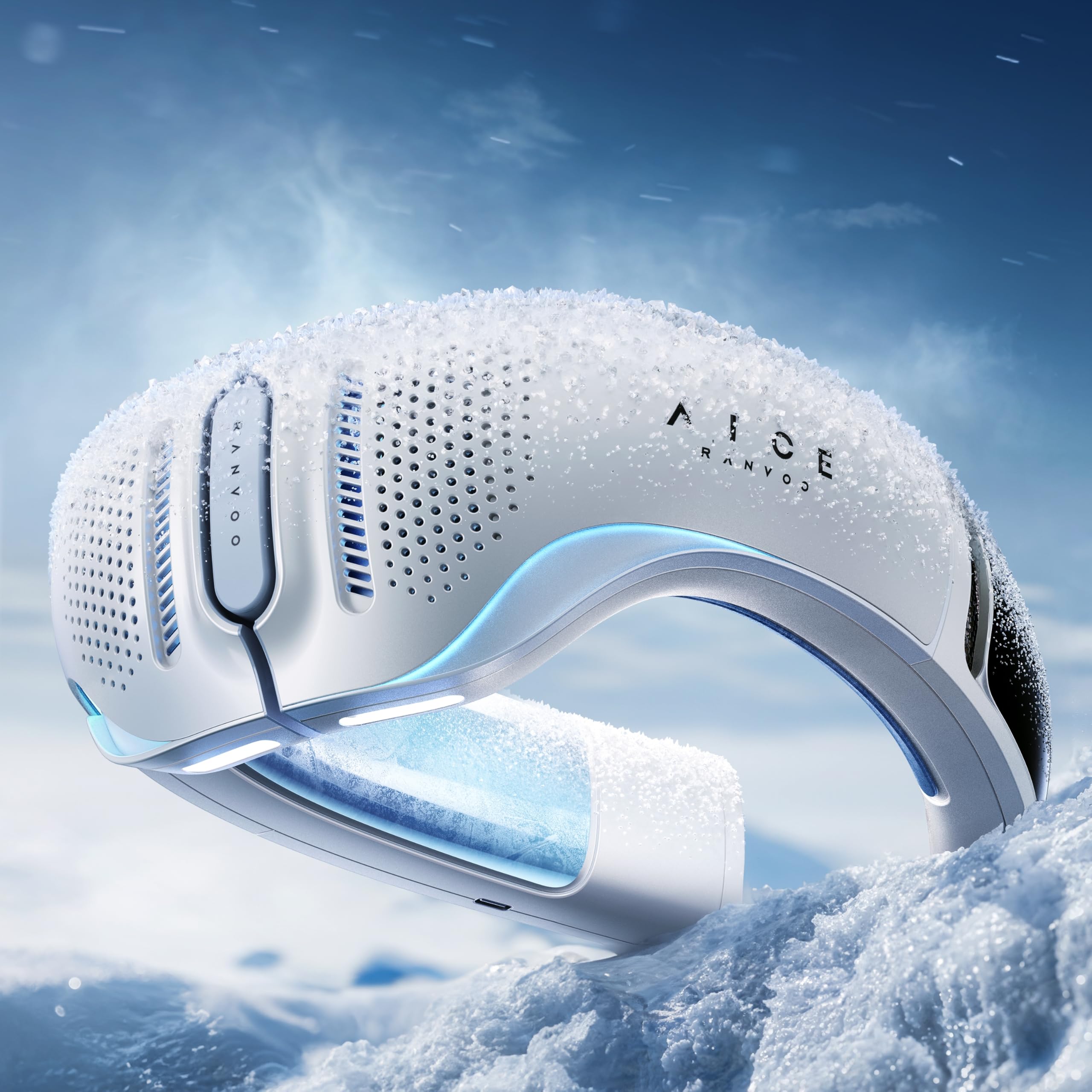 RANVOO AICE LITE Plus 2025 Max Cooling Airflow [No.1 Coolest & Most Durable] Neck Air Conditioner, Ultimate Immersive Personal AC 6,000 mAh Rechargeable Neck Fan Blow Cold Air, Gifts for Mom, White