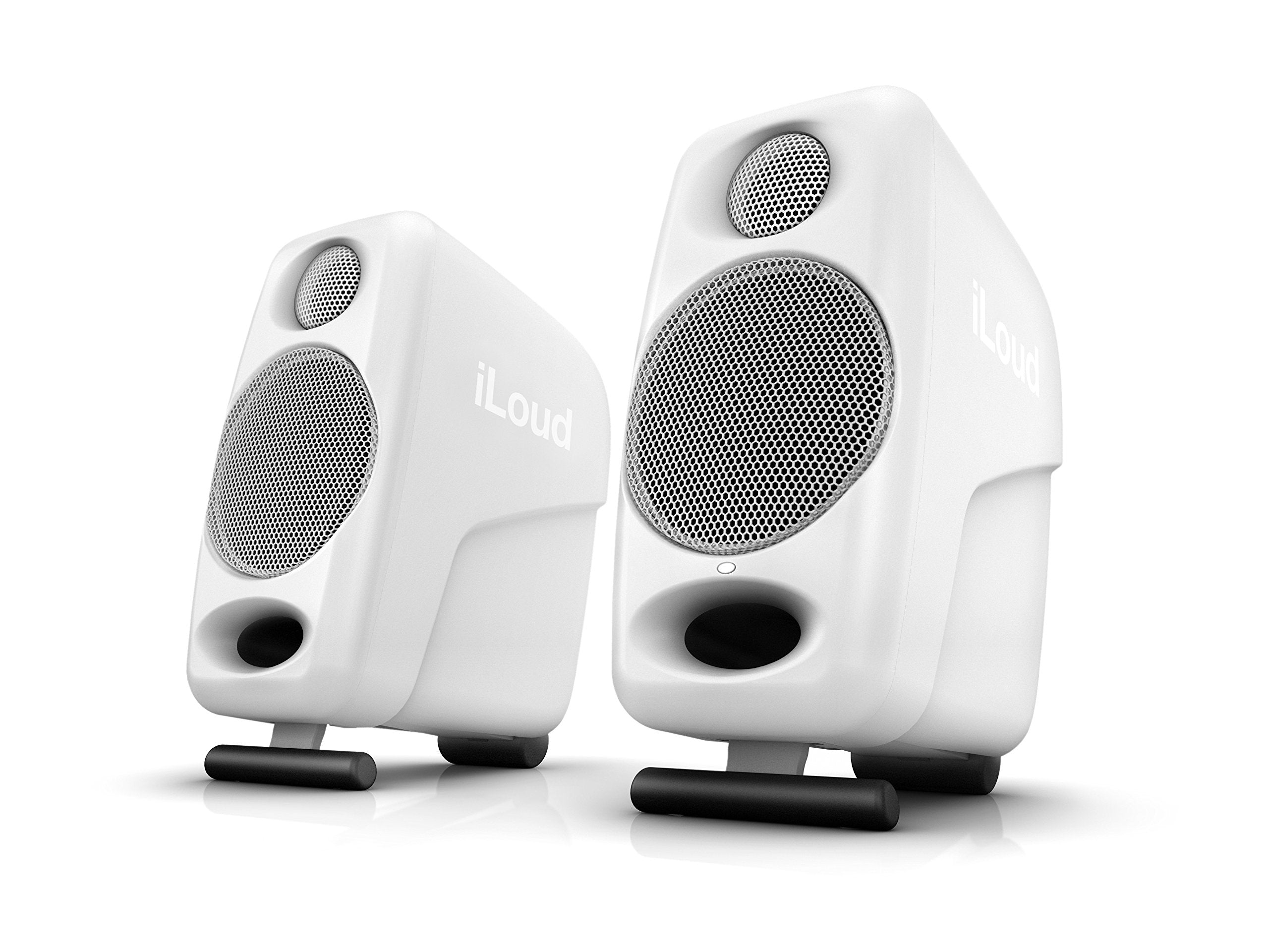 IK Multimedia iLoud Micro Monitor White 50 watt Portable Wireless Bluetooth Studio Reference Monitors, Dual Speakers for Music Production, Mixing, Mastering, Composing, producing and DJs