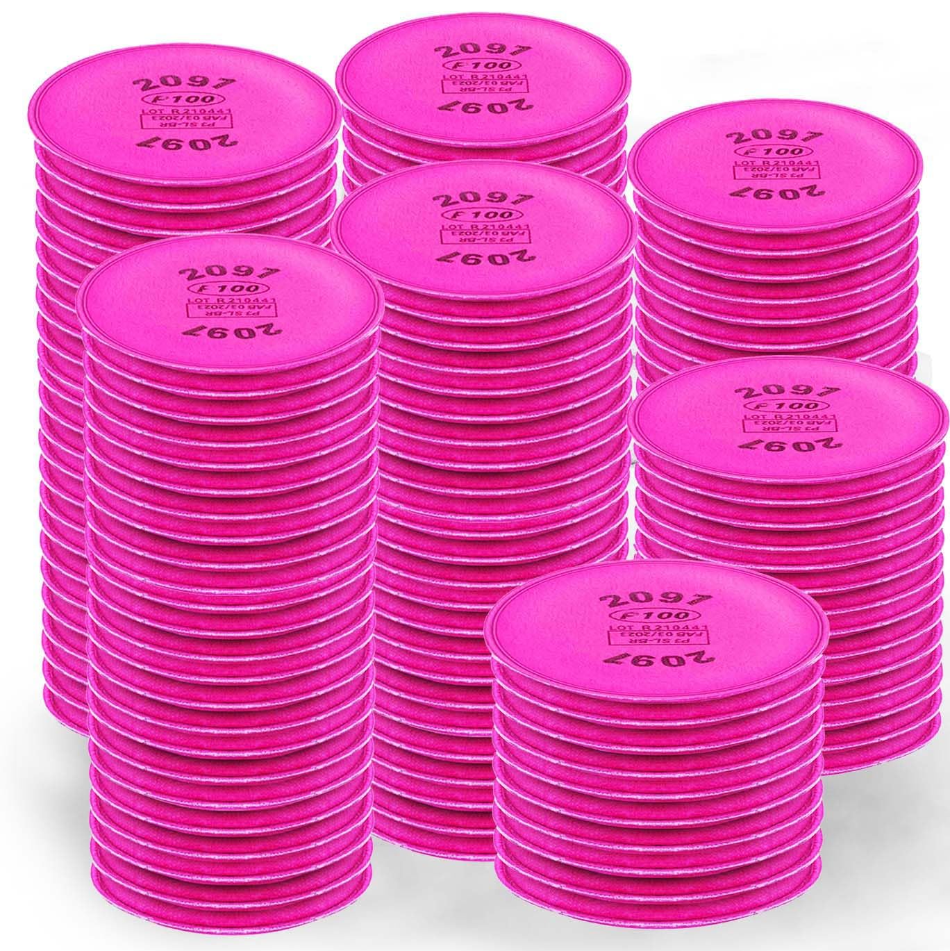 200PCS 2091 Filter P-100 Particulate Filter Installed on Filter Retainer Replacement Cotton for 6000 6200 6800 7000 FF-4 Series Respirator Mask Use for Against Dust Torch Cutting Chemicals