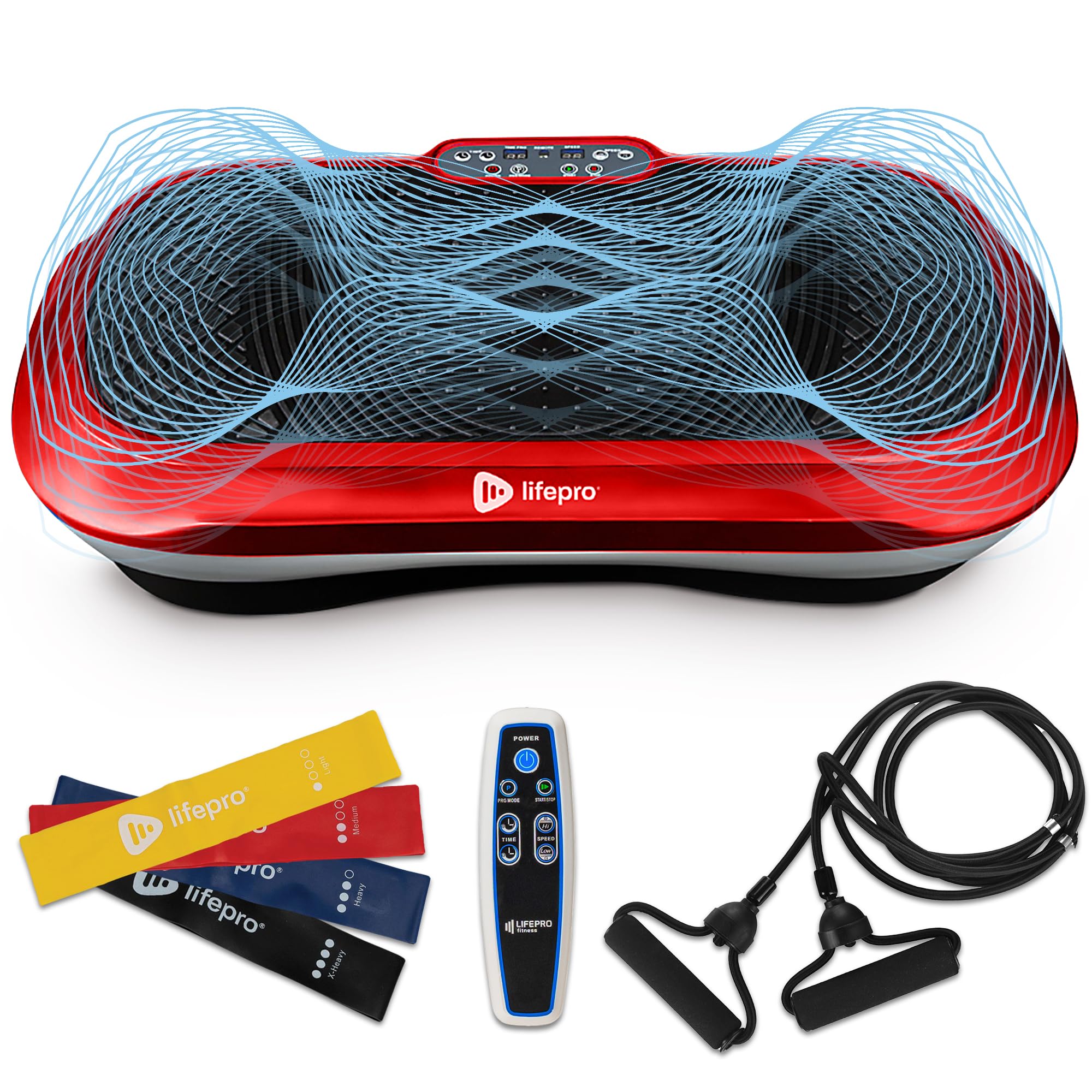 Lifepro Waver Vibration Plate Exercise Machine – High-Intensity Vibration for Muscle Activation, Full-Body Workout Vibrating Platform with Loop Bands, Fitness Equipment for Strength Toning & Fat Loss