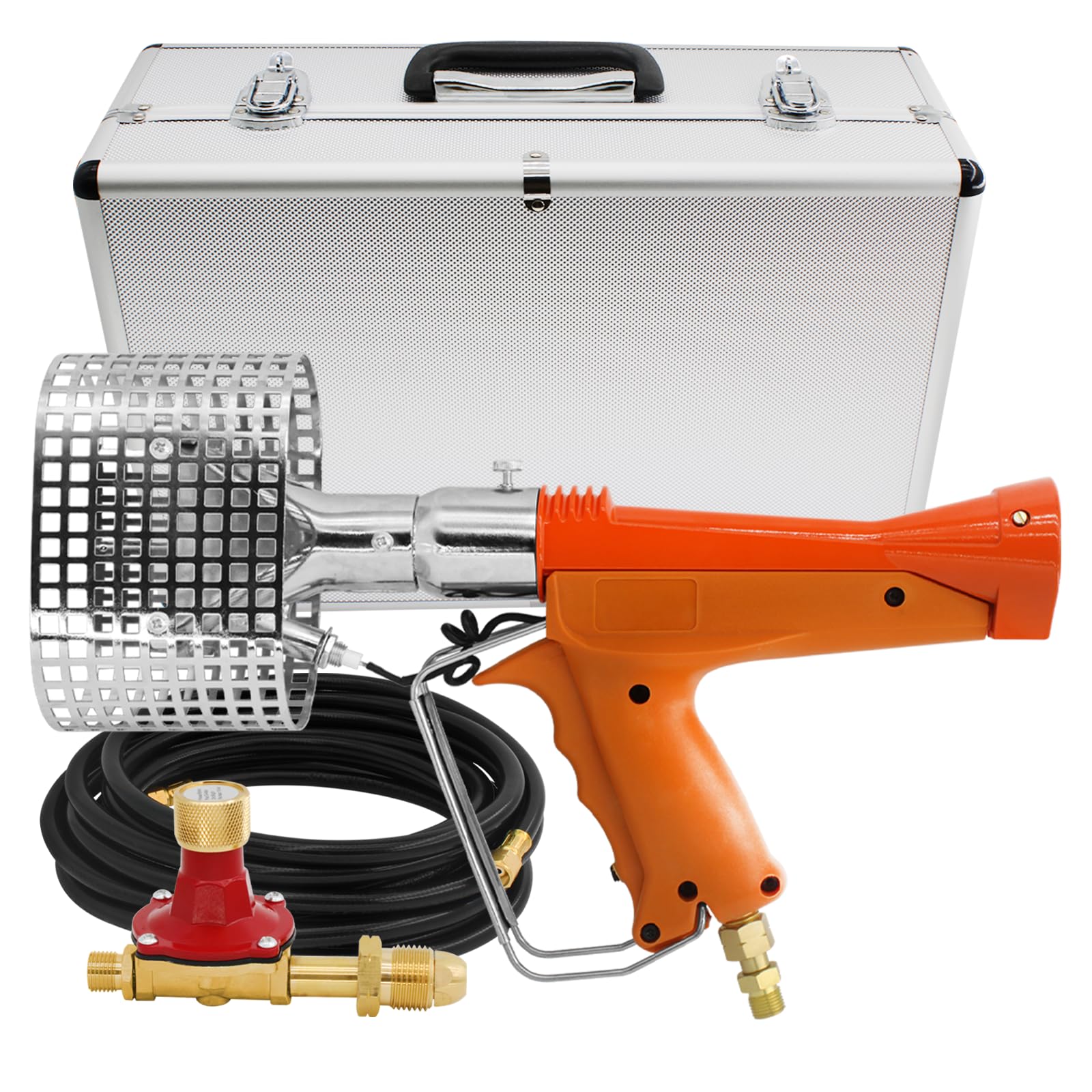 SWIPROY 187660 BTU Shrink Wrap Heat Gun, Propane Heat Tool, Ready to Use with 26' Hose, Regulator, Hard Case, Orange