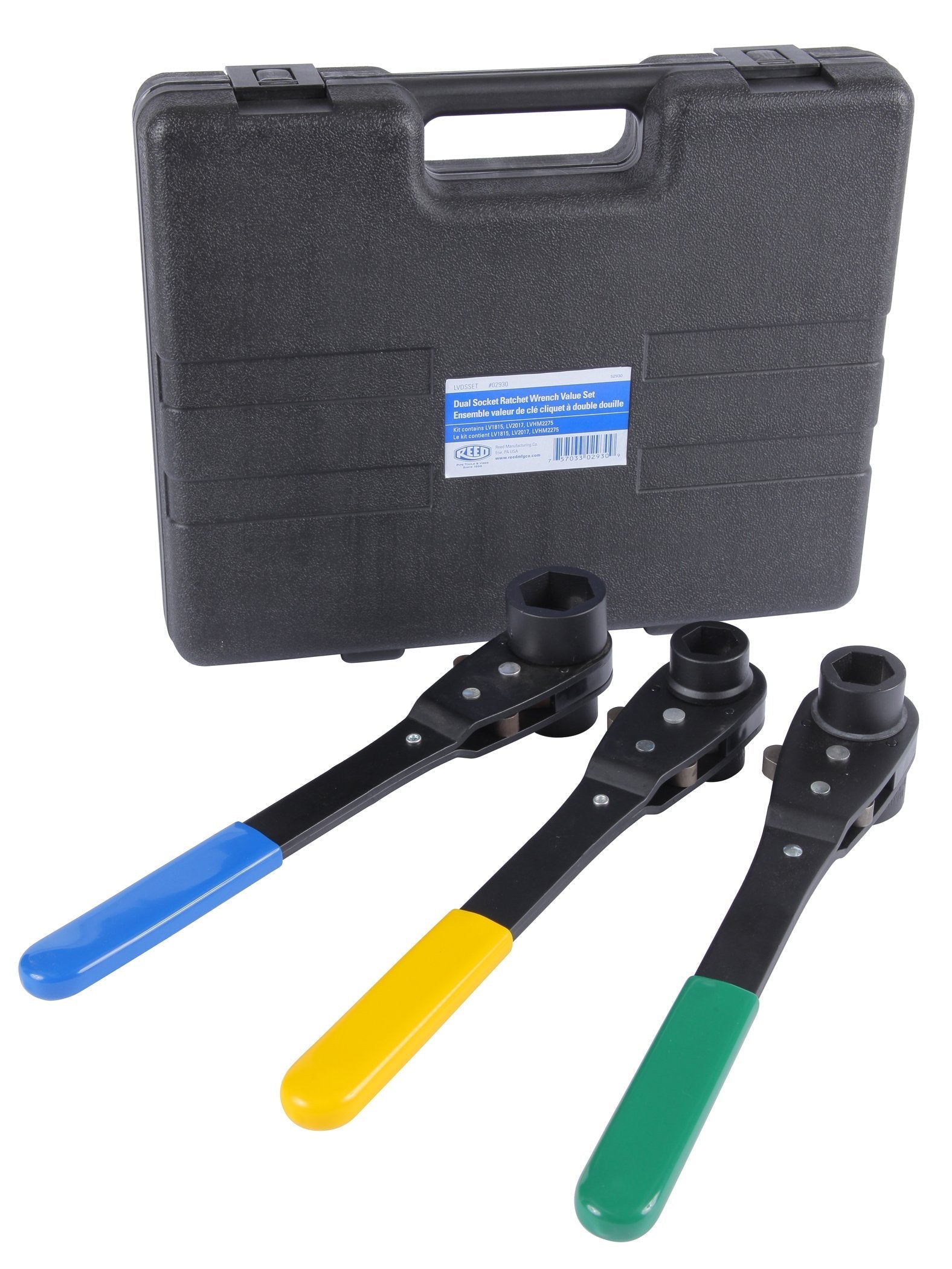 Reed Tool 02930 LVDSSET Value Line Thru-Bolt Dual Socket Ratchet Wrench Set