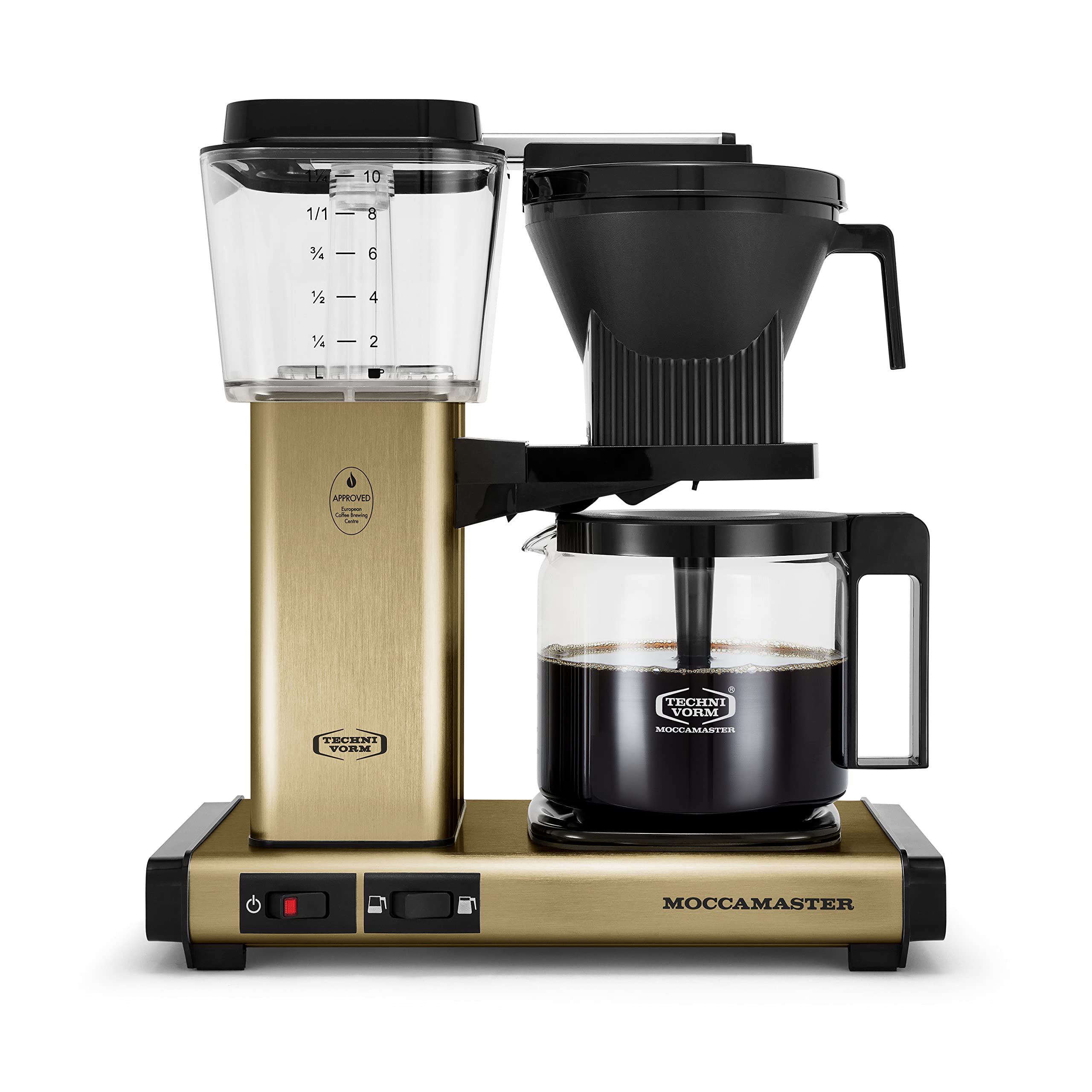 Technivorm Moccamaster 53936 KBGV 10-Cup Coffee Maker Brushed Brass, 40 Ounce, 1.25l