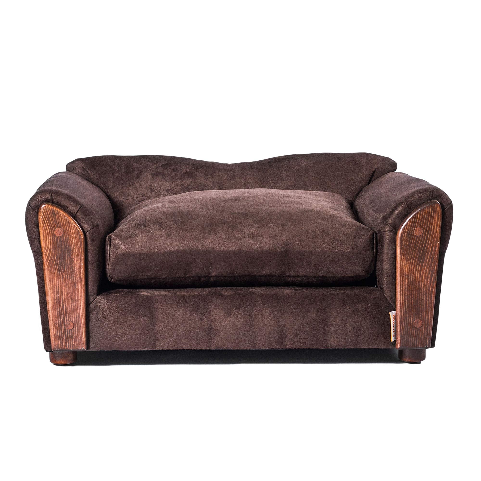Moots VIP Microsuede Oak Pet Couch, Brown, Small