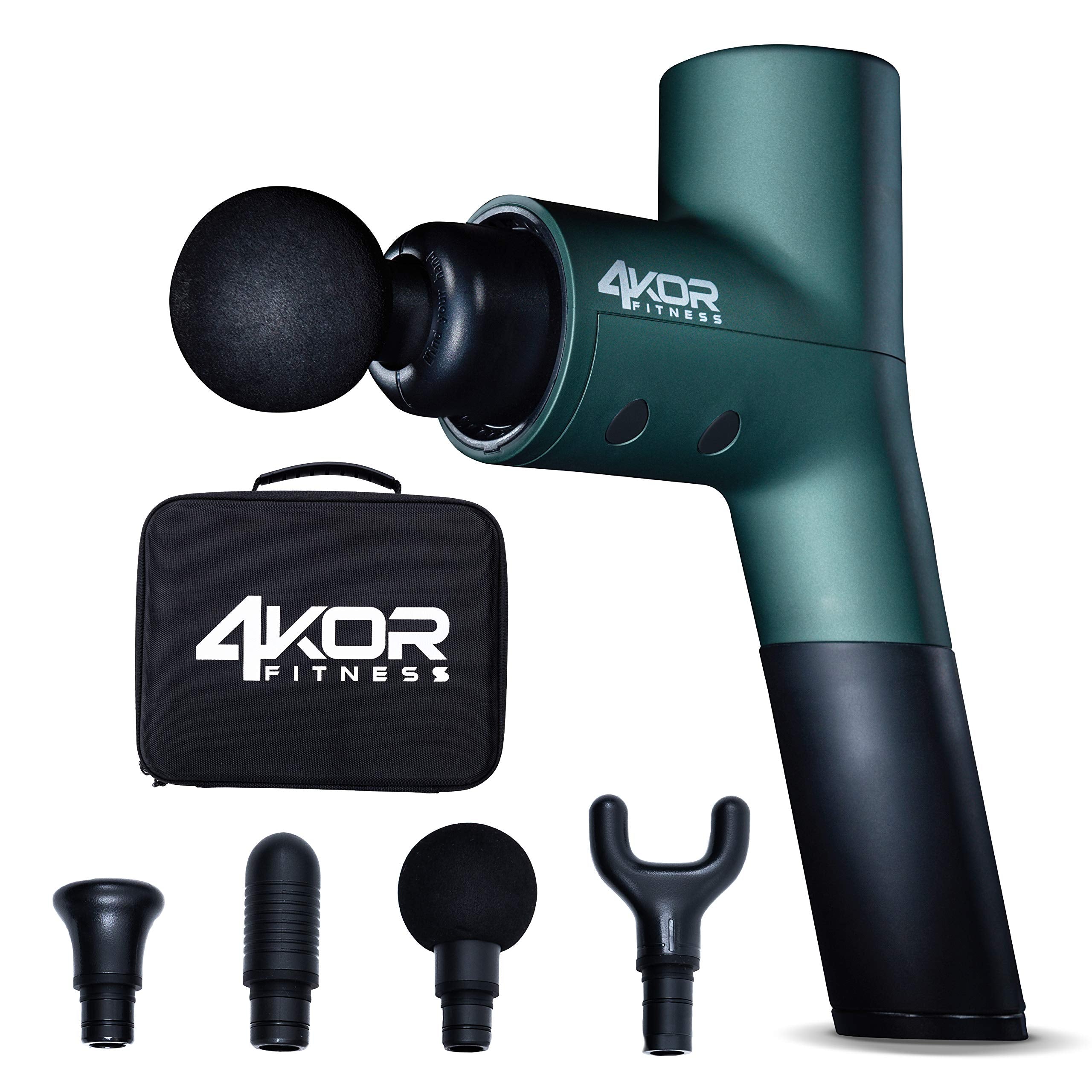 4KOR Fitness Muscle Percussion Massage Gun, Deep Tissue Vibration Massager, Rechargeable Handheld Stimulation, Ultra Quiet