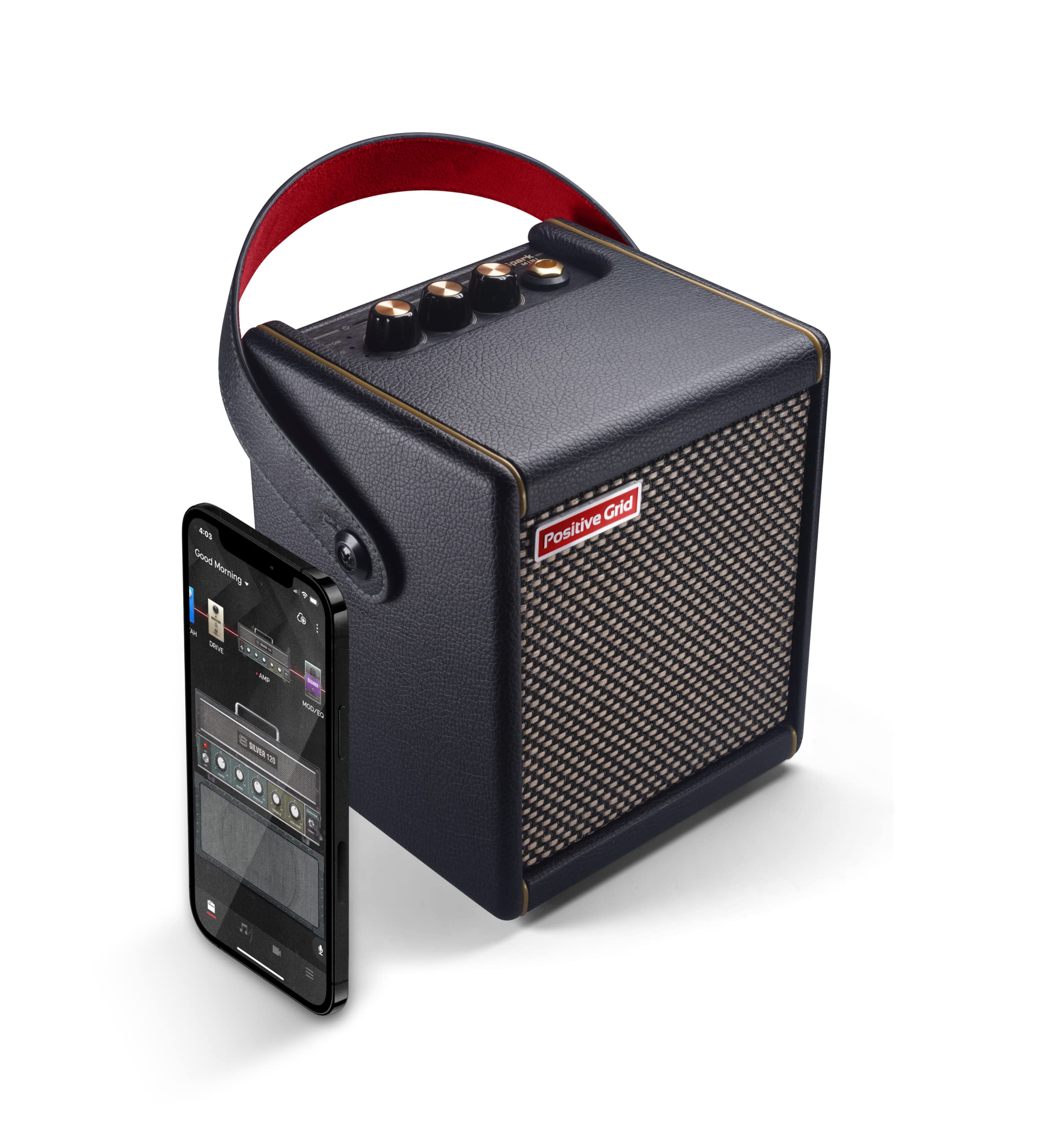 Positive Grid Spark Mini 10W Small Smart Guitar Amp & Bluetooth Speaker | Portable Sound for Guitar Playing at Home or On The Go | Black
