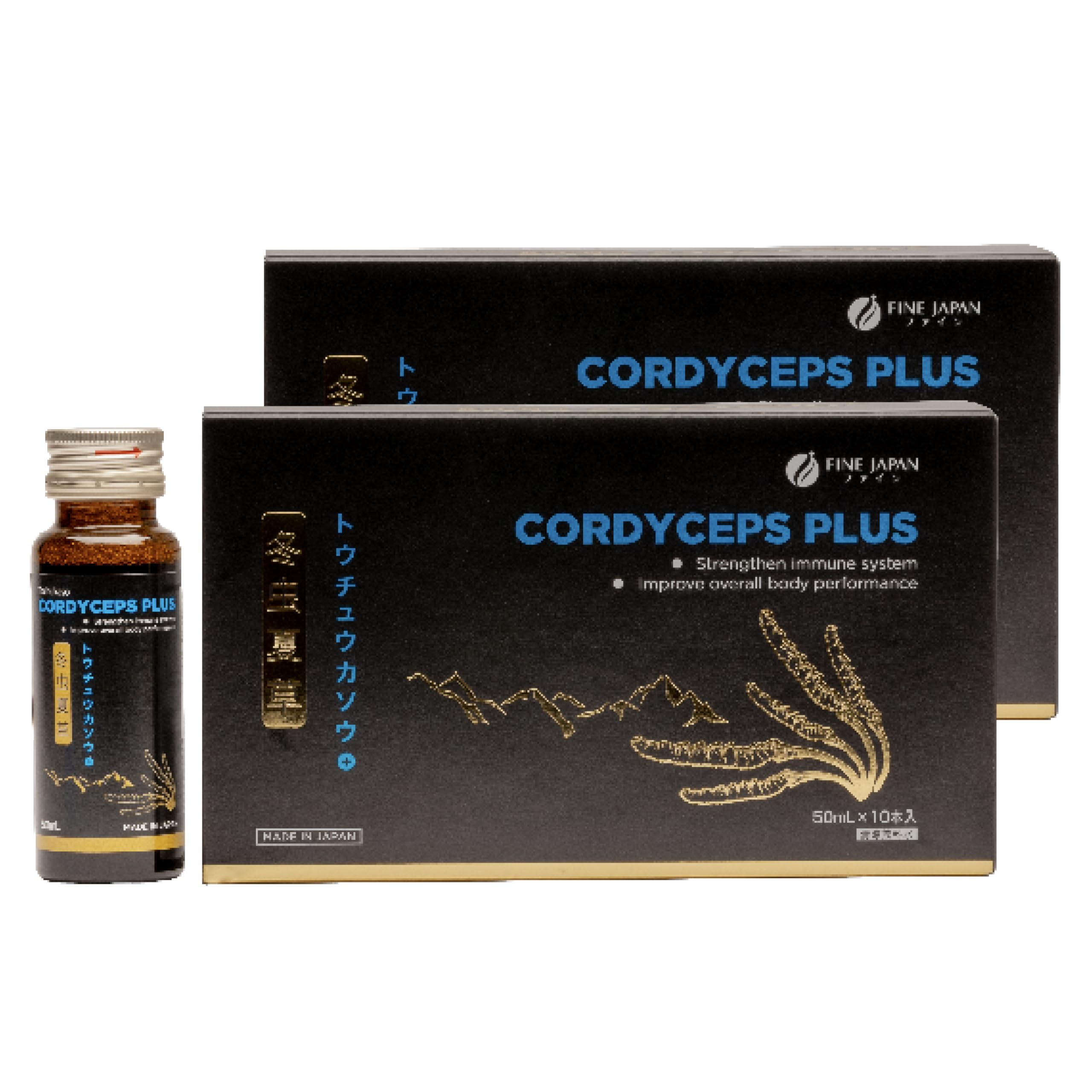 FINE JAPAN Cordyceps Plus: Premium Cordyceps Mushroom Extract and Macadamia Blend - Smart Drops Adaptogenic Mushrooms, Organic Mushroom Supplement for Energy & Immunity, Liquid Cordyceps (Pack of 20)