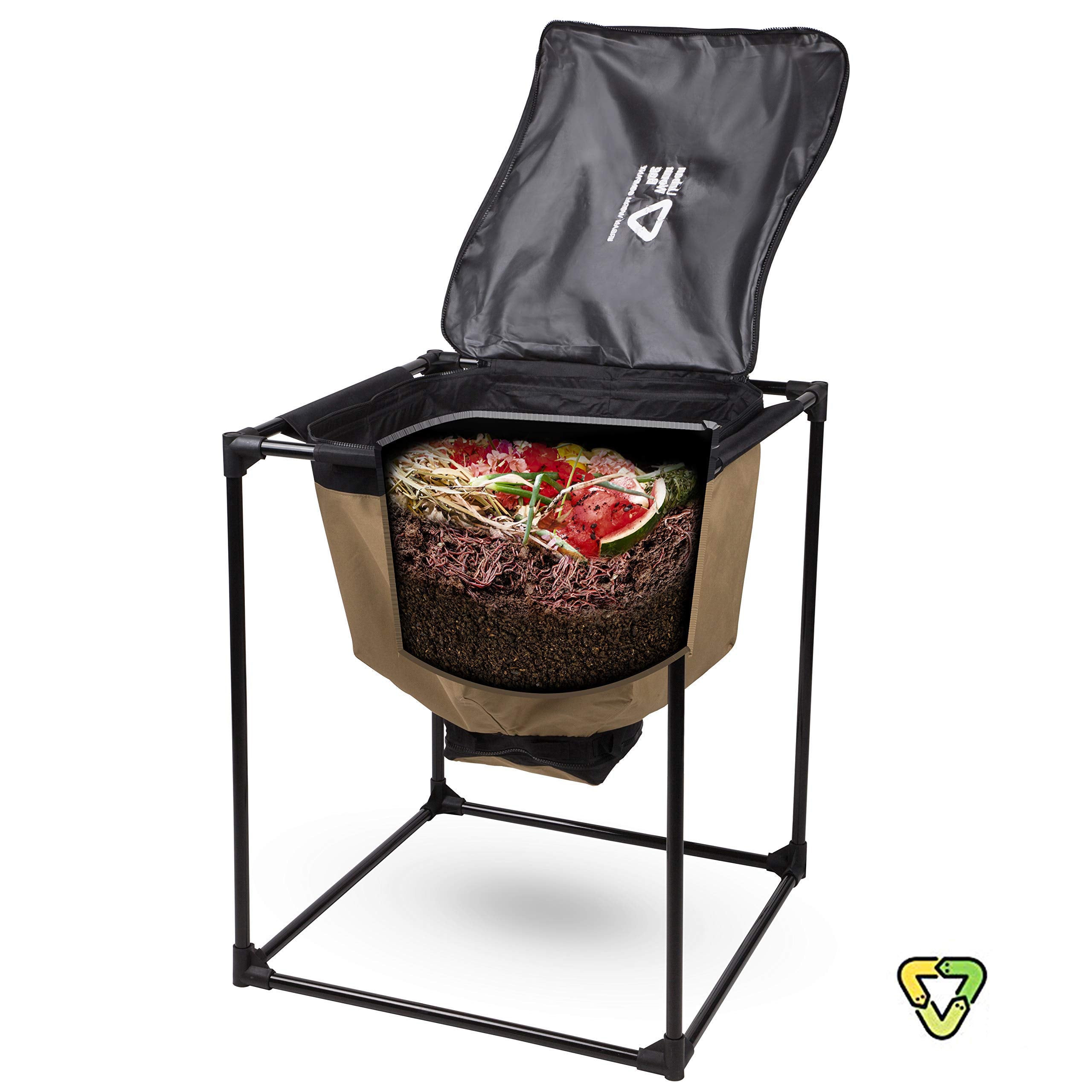 Urban Worm Bag Worm Composting Bin Version 2 - Easy Harvest with Fully Removable Zipper-Free Bottom