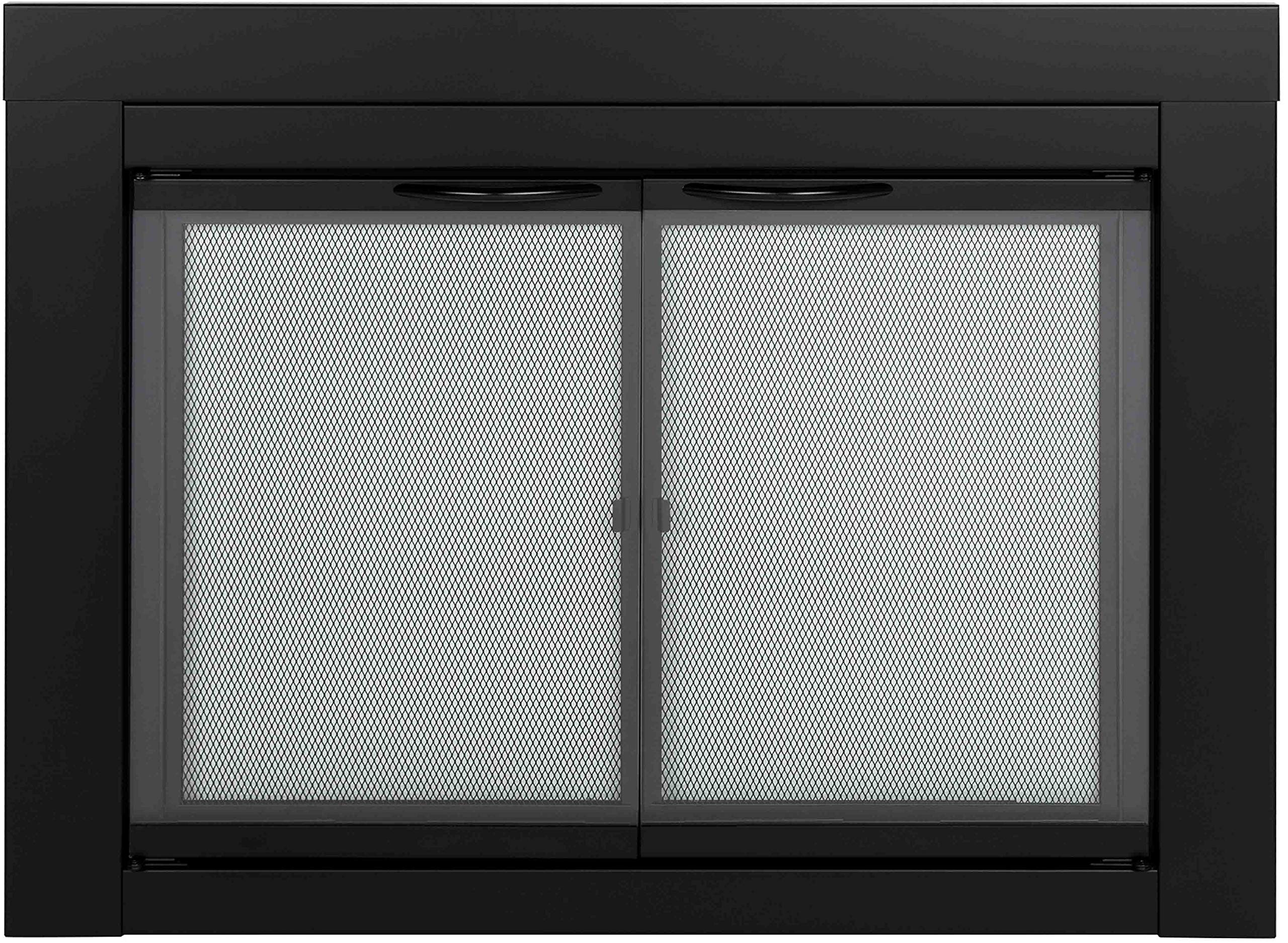 Pleasant Hearth AN-1010 Alpine Fireplace Glass Door, Black, Small