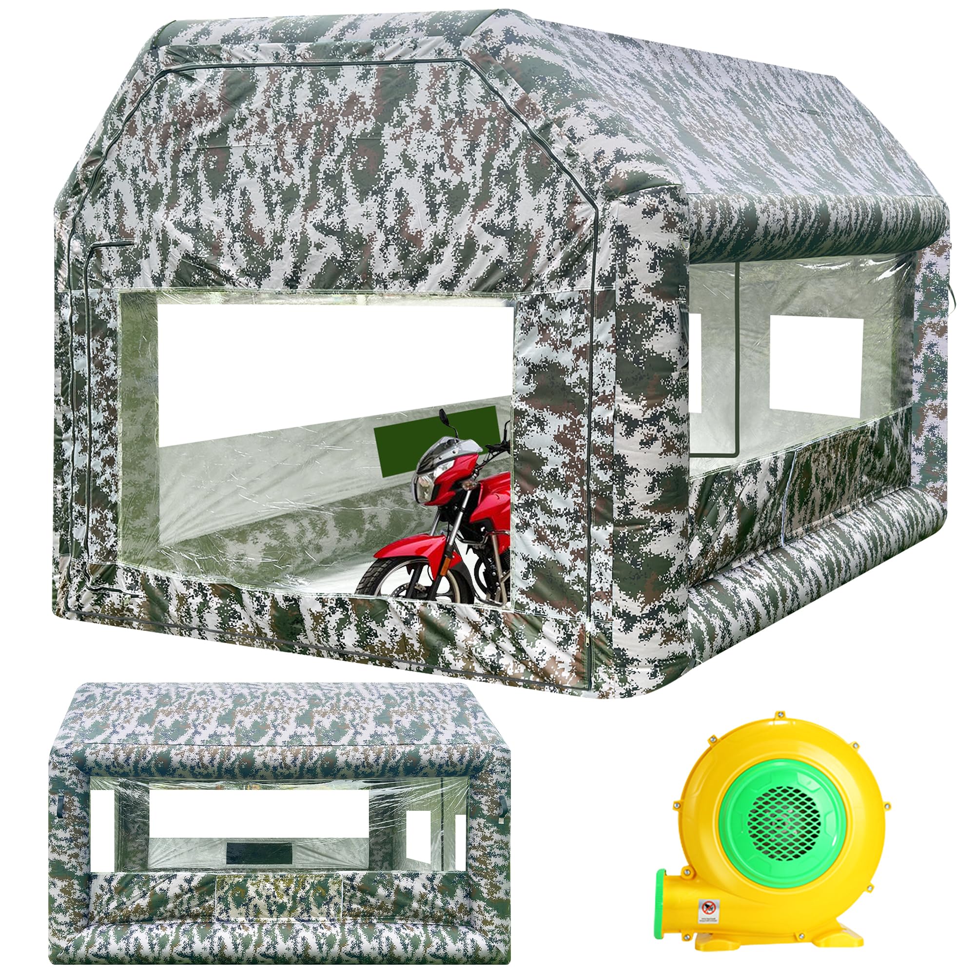 LVAOSTT Inflatable Paint Booth Portable 12.5x10x10FT Inflatable Spray Booth Tent, Car Paint Tent with Air Filter System Air Blower for DIY Spray Car Parts Painting Workstation Motorcycle Garage