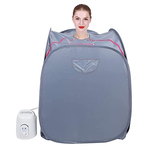 Sauna, saunas spa, sauna steamer, mobile mini home sauna cabin, steam sauna, temperature control remote control, 1000 W, set personal full body sauna spa, weight loss, detox therapy families, indoors