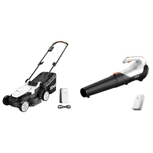 Litheli Cordless Lawn Mower 13''/20V Cordless Leaf Blower, U20 Series 20V Electric Lawn Mowers for Garden, Yard and Farm, Light-Weight with Brushless Motor, 4.0Ah+2.0Ah Portable Battery Included