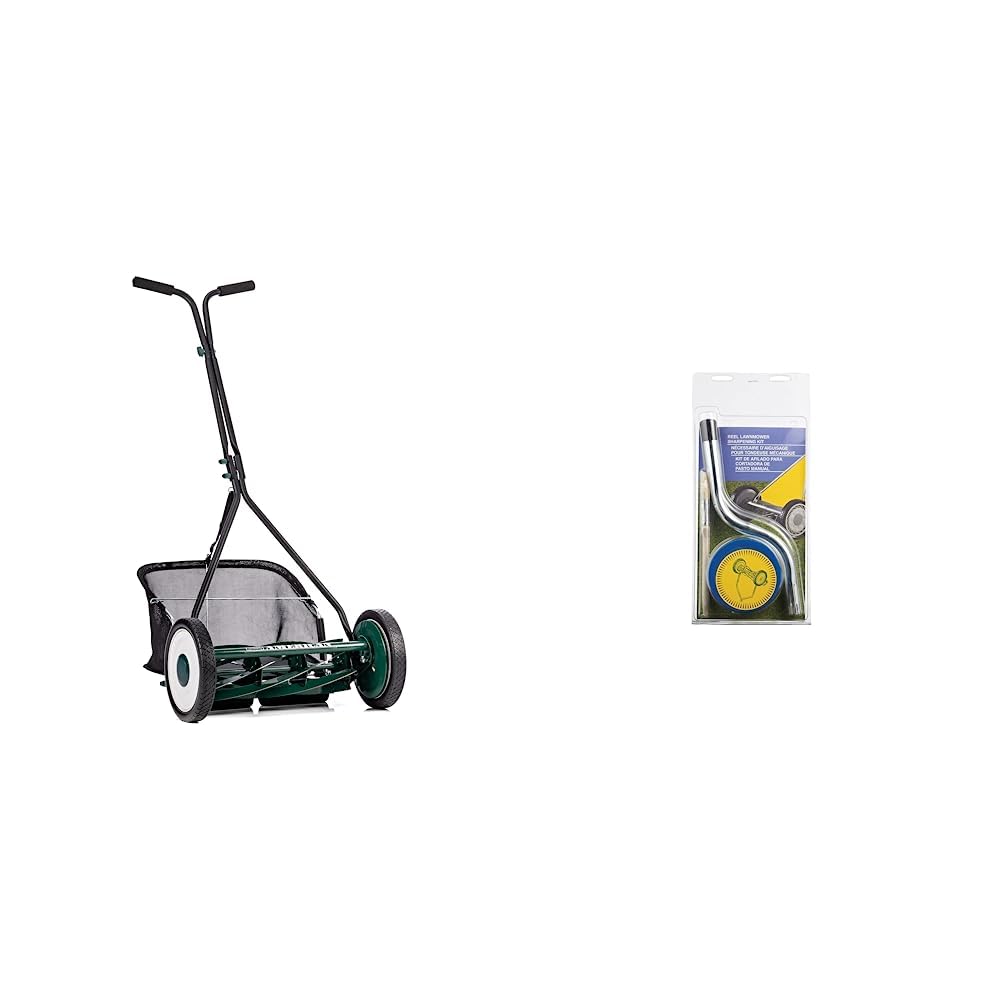 American Lawn Mower 16-inch 7-Blade Push Reel Mower + Sharpening Kit