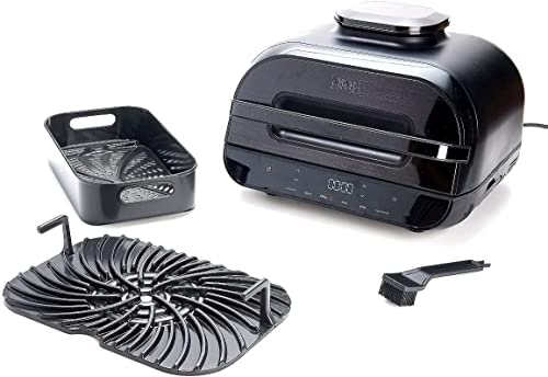 Ninja FG551 Foodi Smart XL 6-in-1 Indoor Grill with Air Fry, Roast, Bake, Broil Dehydrate, Smart Thermometer, Black/Black OPEN BOX