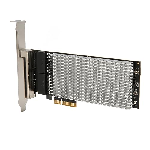 Septpenta Quad Port 2.5G Base T Pcie Network Adapter, 10/100/1000M/2.5Gbps Transmission Rate, Compatible with Multiple Operating Systems for Small/Slim Computer Chassis/Servers