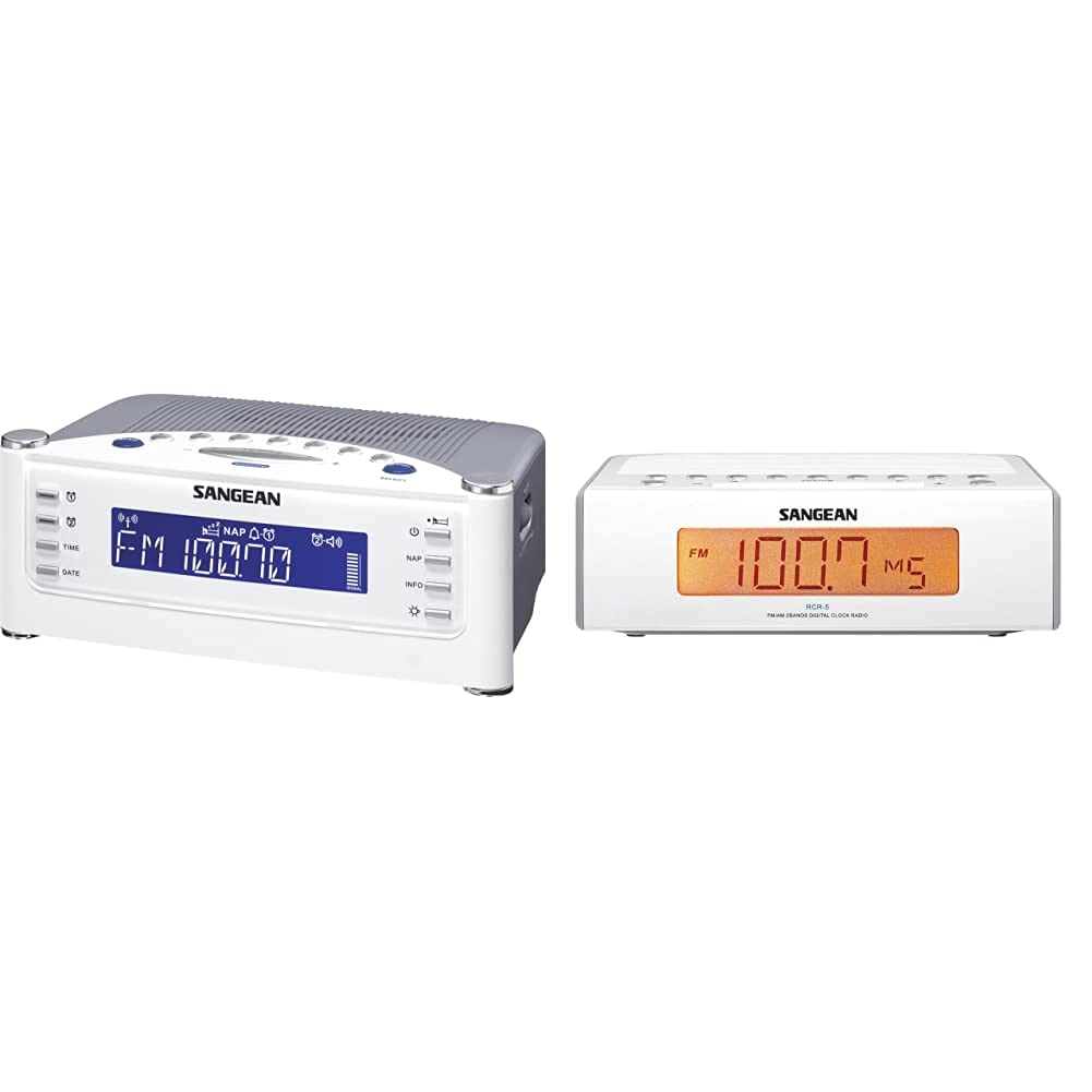 Sangean Atomic Clock Radio (RCR-22) + Digital AM/FM Alarm Clock Radio (RCR-5)