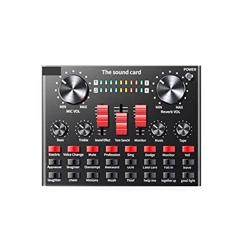 Professional o Mixer All-in-on R8 Sound Card Microphone Mixer o Interface Condenser Microphone for Phone PC Computer Karaoke Mixing Console Sound for a Wide Range of Uses (V8s Sound Card)