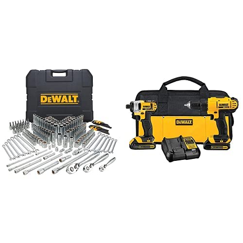 DEWALT Mechanics Tool Set, Drill/Driver & Impact Driver Combo Kit (DCK240C2)