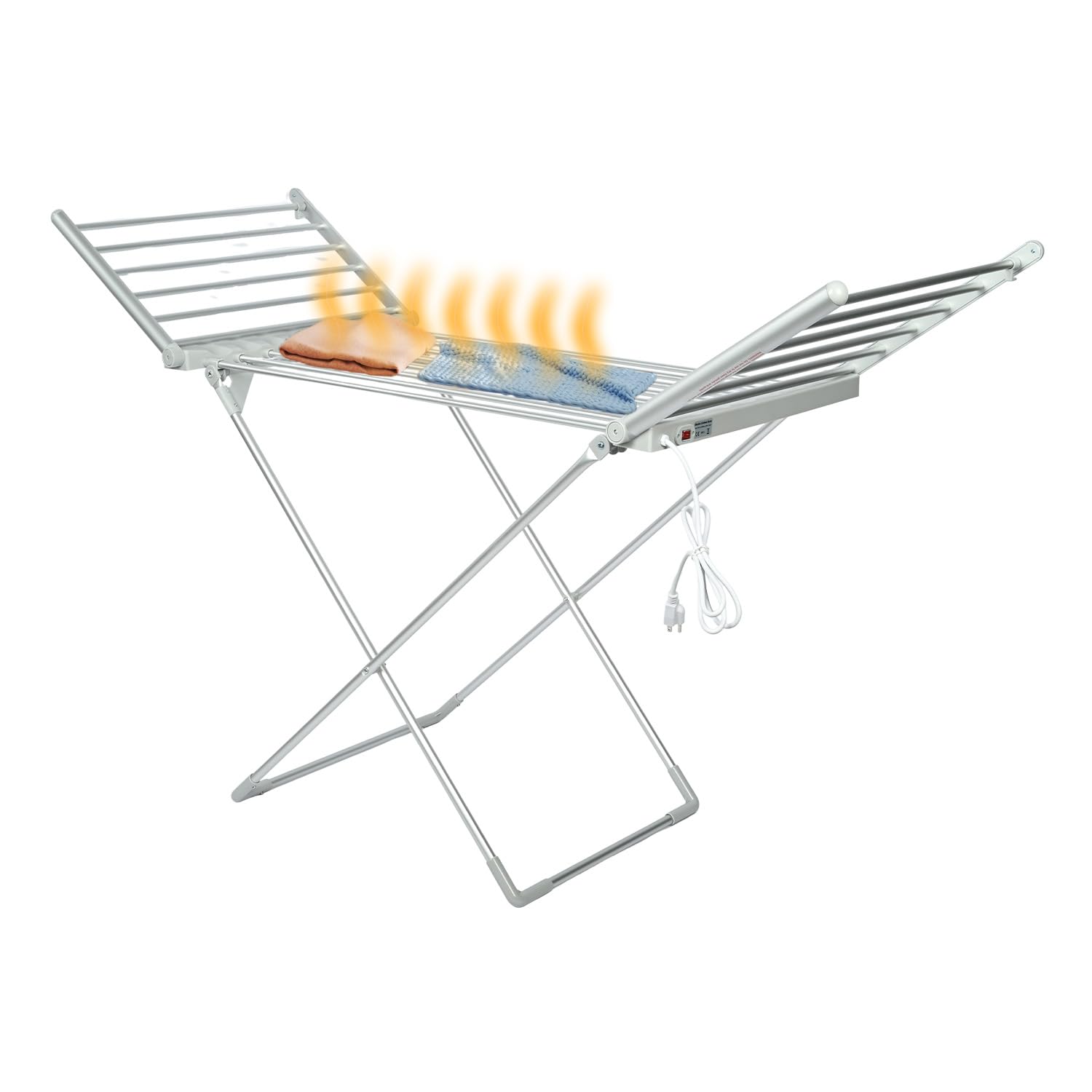 Nisorpa Heated Clothes Drying Rack, Electric Heated Drying Rack, Folding Electric Clothes Drying Rack, Free-Standing Heating Garment Dryer, Collapsible Drying Rack for Home Indoor/Outdoor Quick Drying