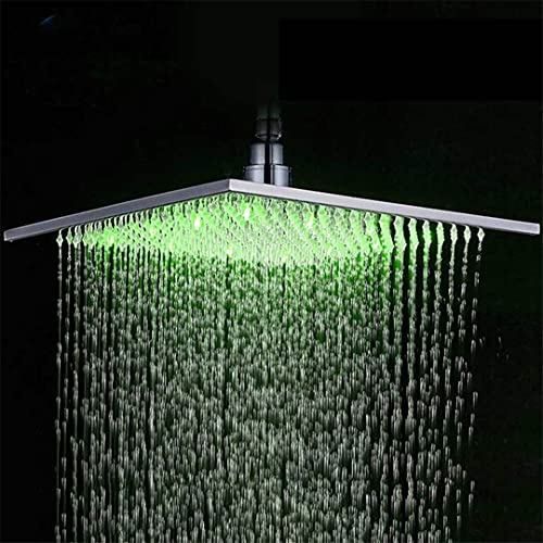 Stainless Steel Rain Shower Head Square Led Light Shower Faucet Shower Multiple Styles Bathroom Faucet Brushed Nickel