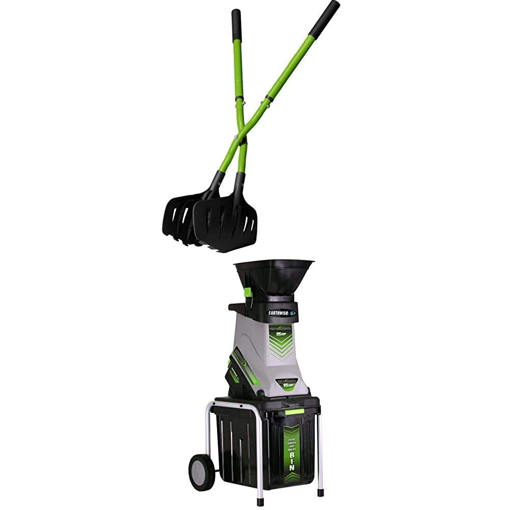 Earthwise 50002 Gator Grabber Leaf Clean-Up Tool & GS70015 15-Amp Corded Chipper/Shredder Bundle