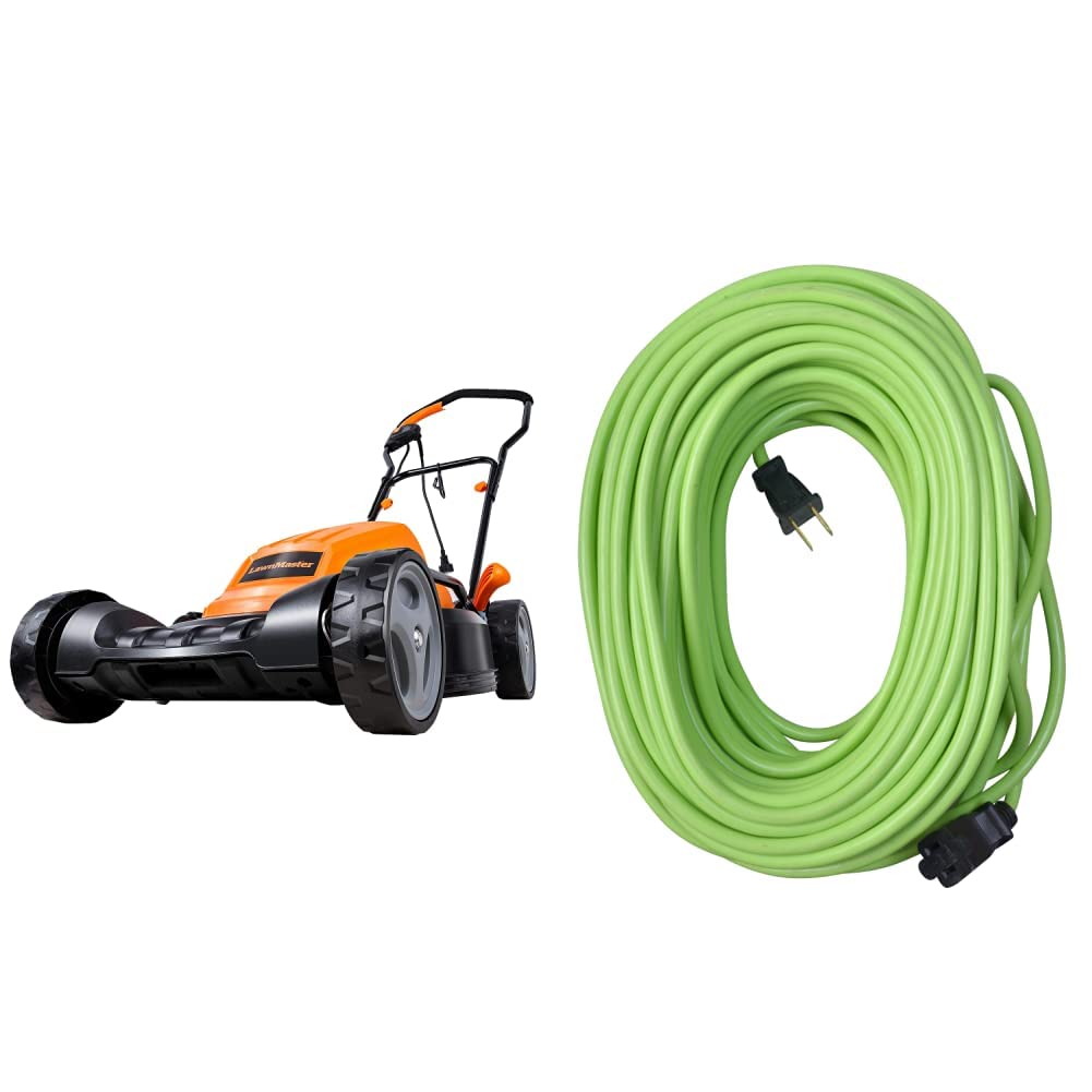 LawnMaster Electric Lawn Mower + Yard Master Outdoor Garden Extension Cord