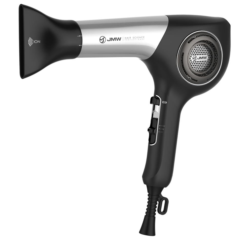 JMW Hair Dryer AIR Storm 1600W BLDC Motor, Fast Drying, Powerful Cold Wind, Light Weight, Quiet, Low Noise, Durable, Silent Blow Dryer