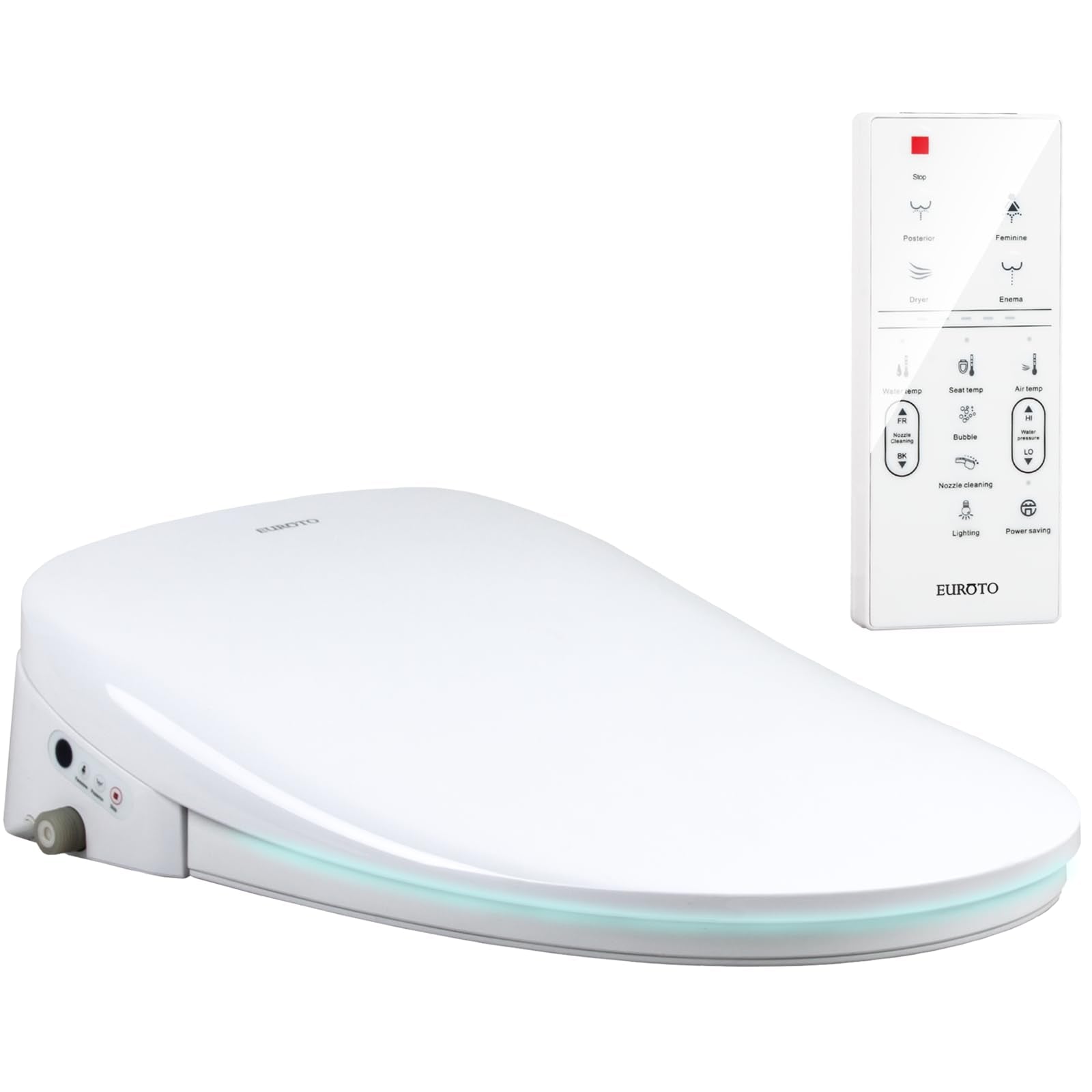 EUROTO Smart Toilet Bidet Luxury Seat Elongated for Bathroom Toilet Bowls, Toilet Seats, Unlimited Warm Water, Fashionable and slim design, Nightlight