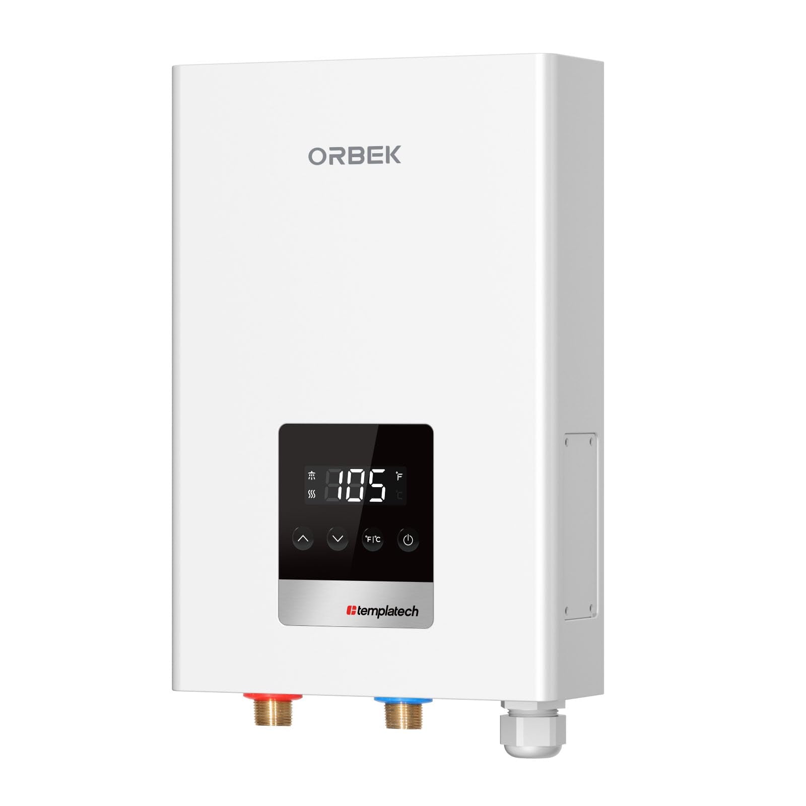 14kW Tankless Water Heater Electric, ORBEK Updated 240 Volt On Demand Instant Hot Water Heater, with LED Digital Display, ETL Certified, Up to 3.6 GPM for 2-3 Point of Use Water Heater