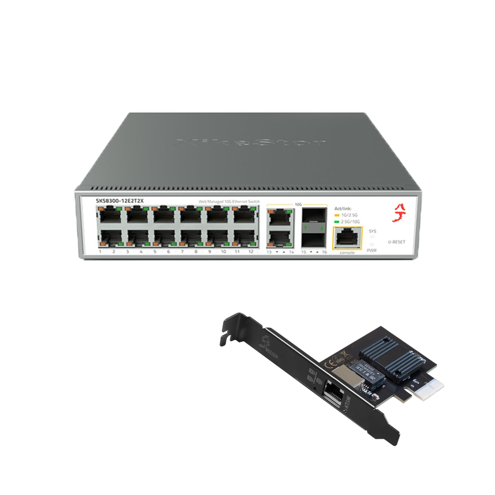 16-Port 2.5G L3 Managed Ethernet Switch with Intel I226-V 2.5G Network Card, 2.5Gb Network Switch, DHCP/OSPF/BGP/VLAN/ACL/LACP/IGMP Supported, Built-in Smart Fan, Desktop/Wall-Mount