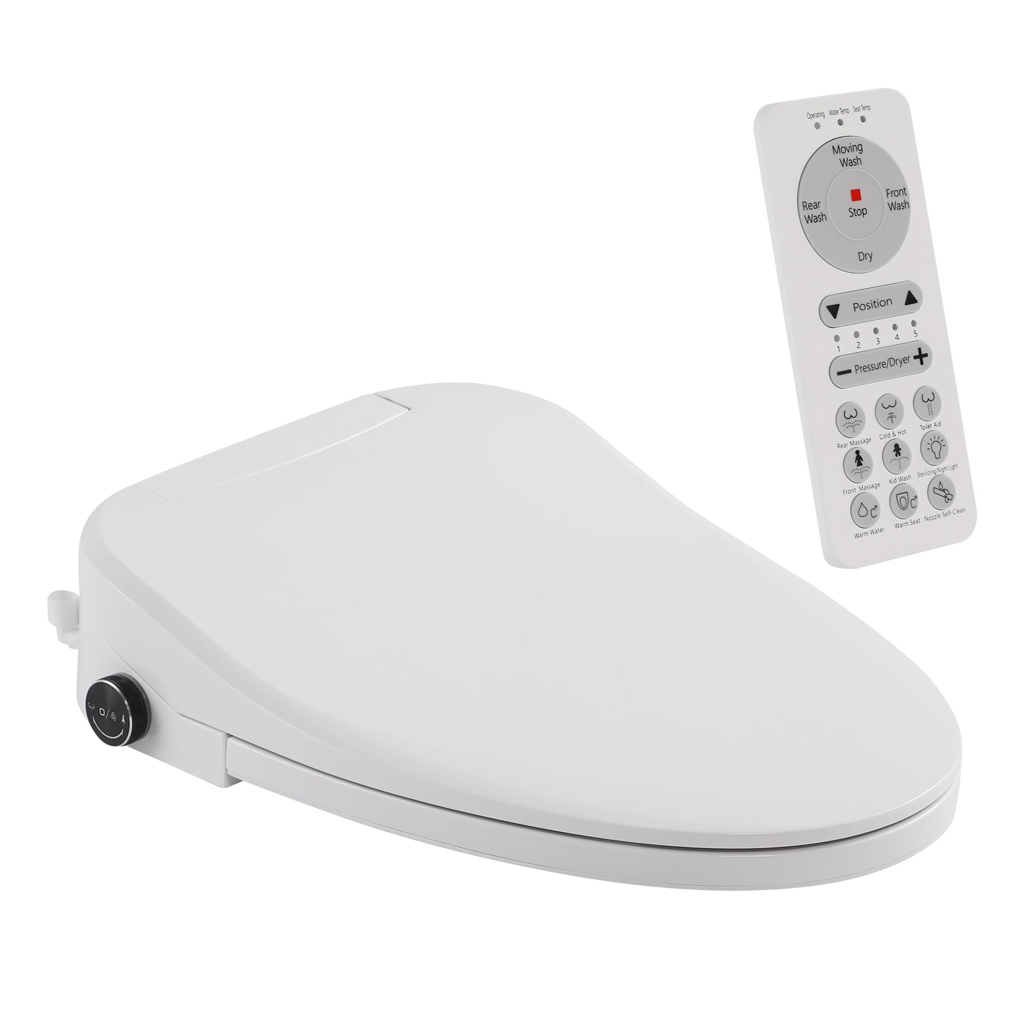 Bidet Toilet Seat,Smart Toilet Seat with Remote Control,Electric Heated Seat,Warm Water Washing,Warm Air Dryer and Multiple Spray Modes for Women Men Pregnant or Elderly People,Elongated