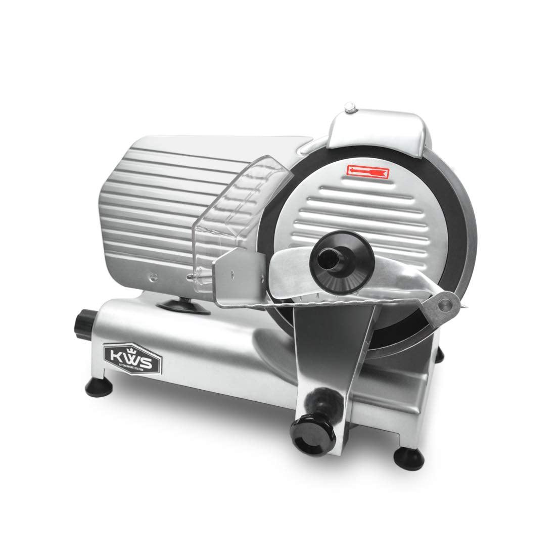 KWS MS-10NT 320W Motor Electric Meat Slicer 10-Inch with 304 Stainless Steel coated with Teflon Blade, Frozen Meat/Cheese/Food Slicer Low Noise Commercial and Home Use [ ETL, NSF Certified ]