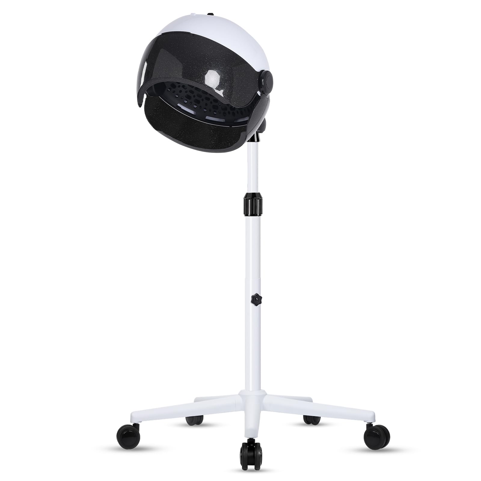 Hooded Hair Dryer, Professional Hood Dryer on Wheels, Sit Under Hair Dryer, Standing Hair Dryer (Black&White)