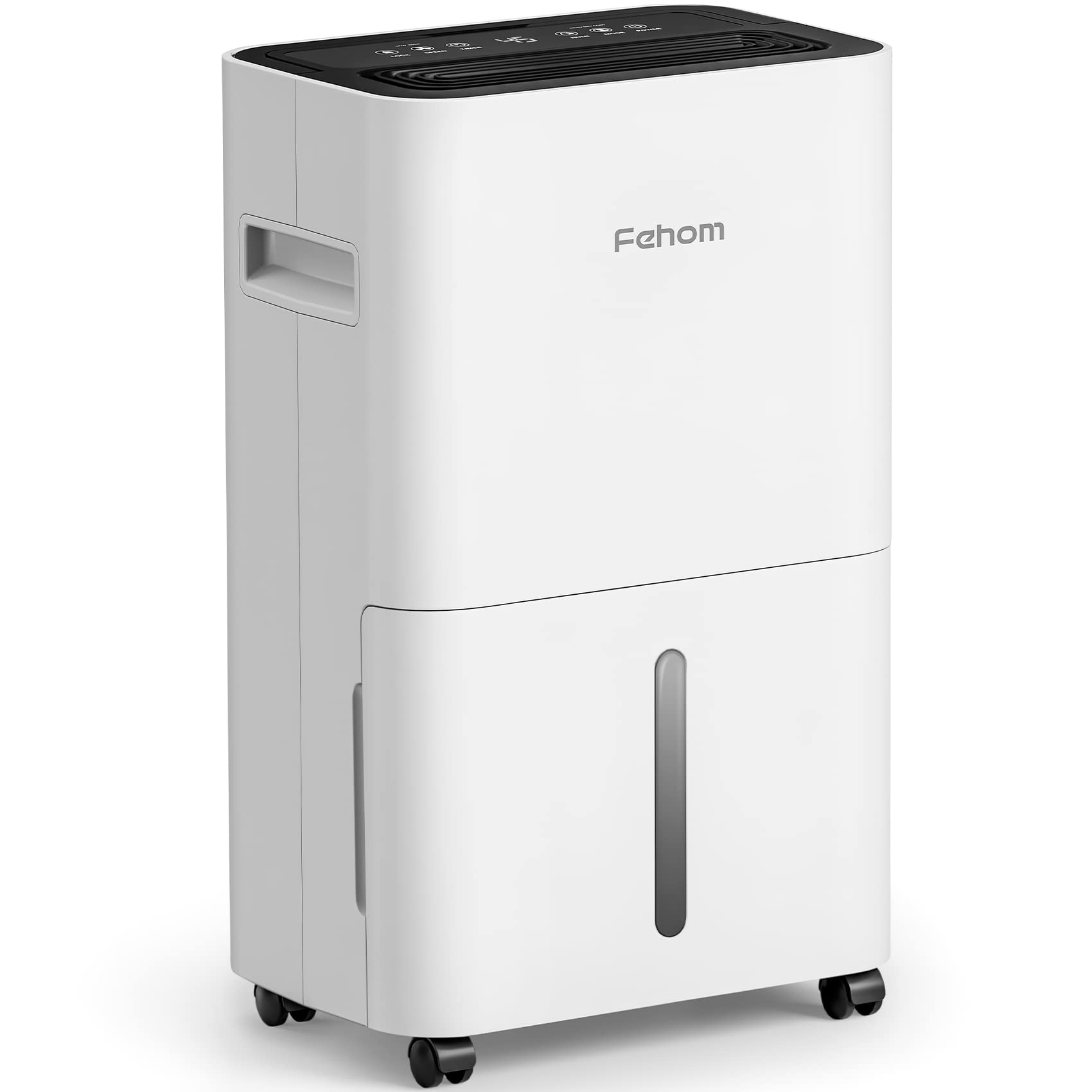 Fehom 4500 Sq. Ft Dehumidifier for Home Basements Bathroom Bedroom Continuous Drainage, with Auto Shut Off Humidity Control and Drain Hose
