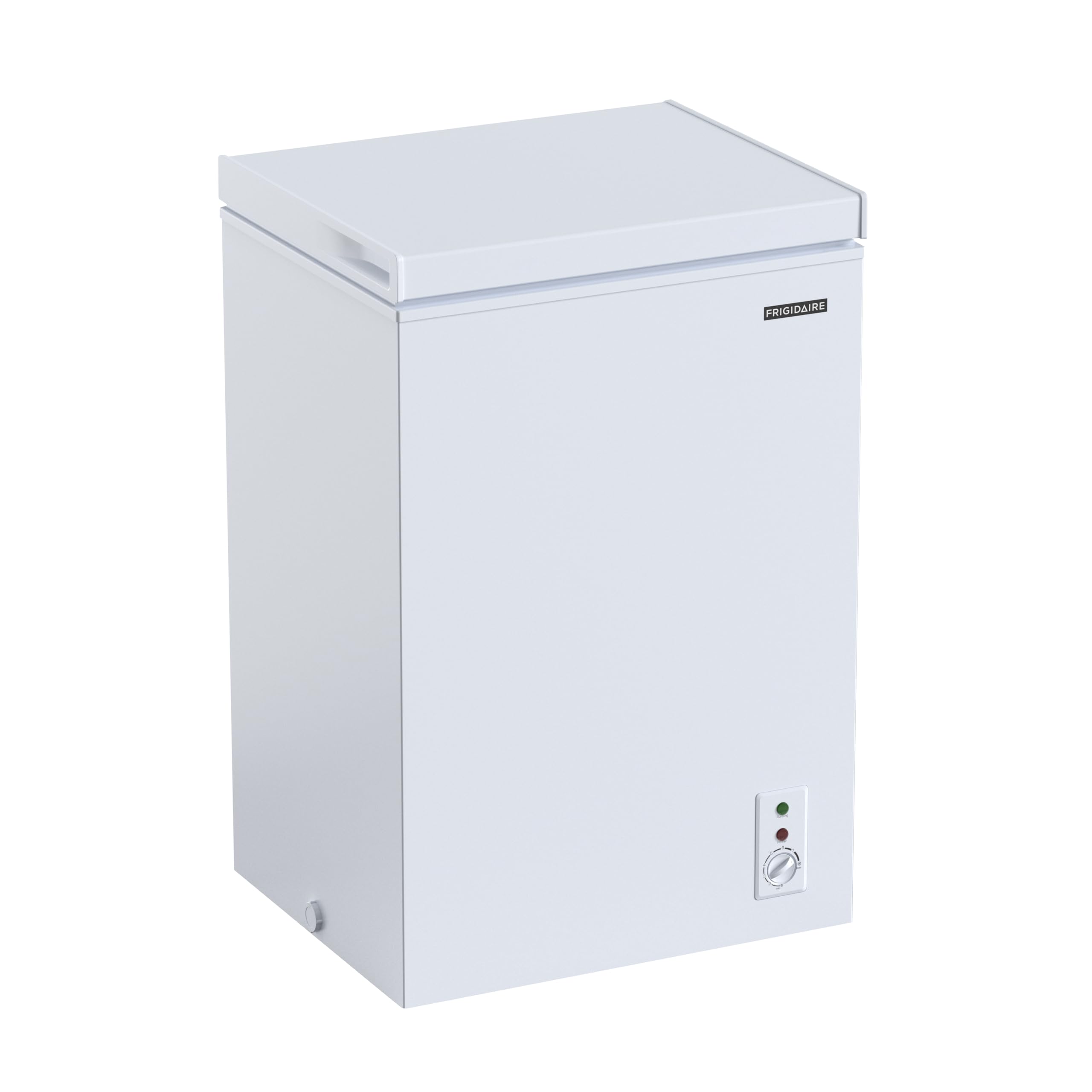 FRIGIDAIRE EFRF3005-AMZ Chest Deep Freezer-Garage-Ready, 3.5 Cu. Ft. Capacity, White-Adjustable Thermostat-Removable Vinyl Coated Wire Basket-Easy Defrost Drain